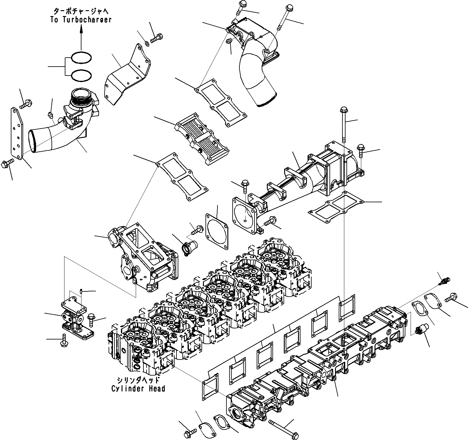 Схема запчастей Komatsu SAA6D140E-5B - ТРУБОПРОВОД ВПУСКА ВОЗДУХА(№9-) ДВИГАТЕЛЬ ГОЛОВКА ЦИЛИНДРОВ И ITS КОМПОНЕНТЫ