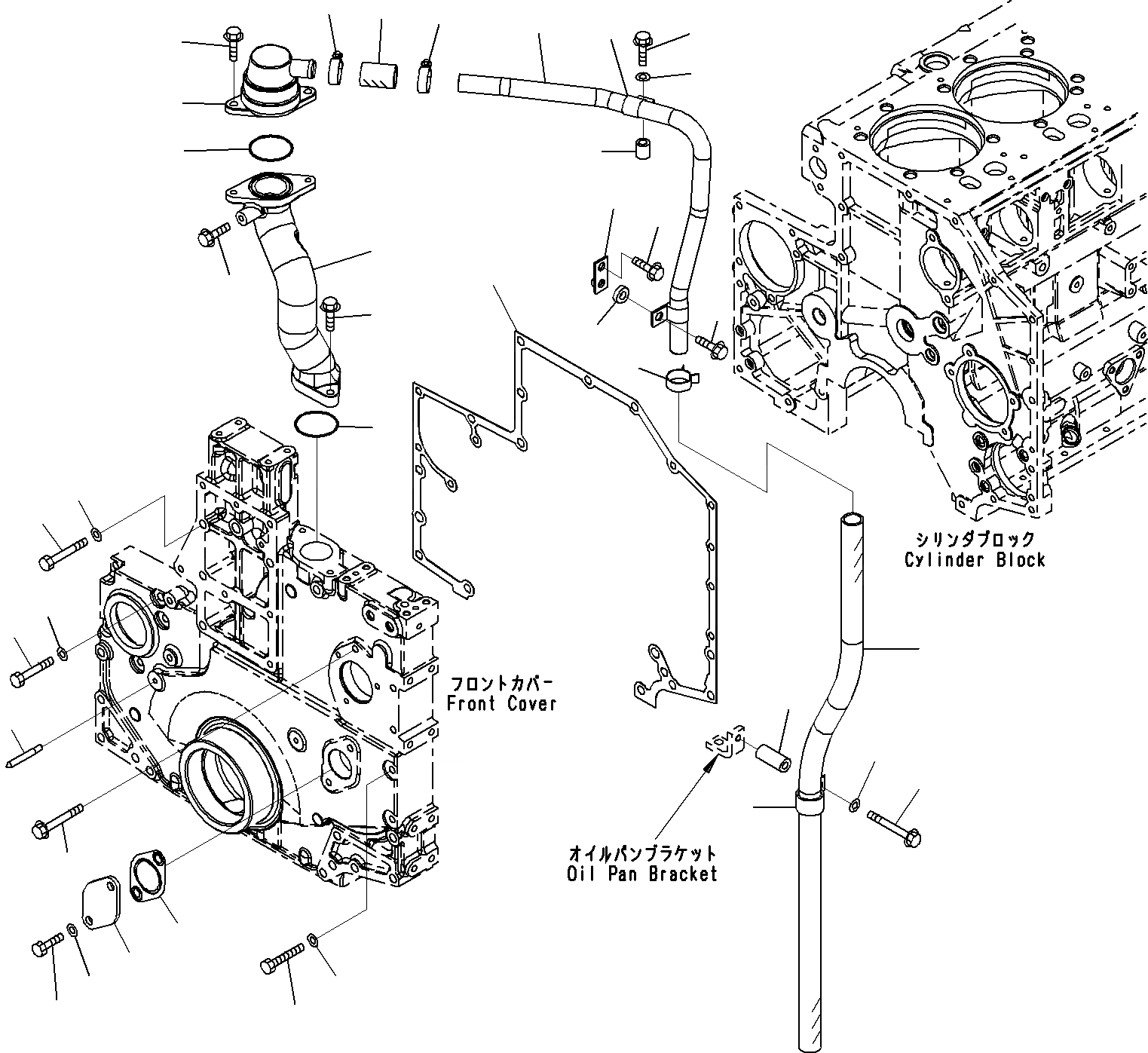 Схема запчастей Komatsu SAA6D140E-5B - КРЫШКА ПЕРЕДН. ЗУБЧАТОЙ ПЕРЕДАЧИ(№9-) ДВИГАТЕЛЬ ЗУБЧАТ. ПЕРЕДАЧА И КОРПУС