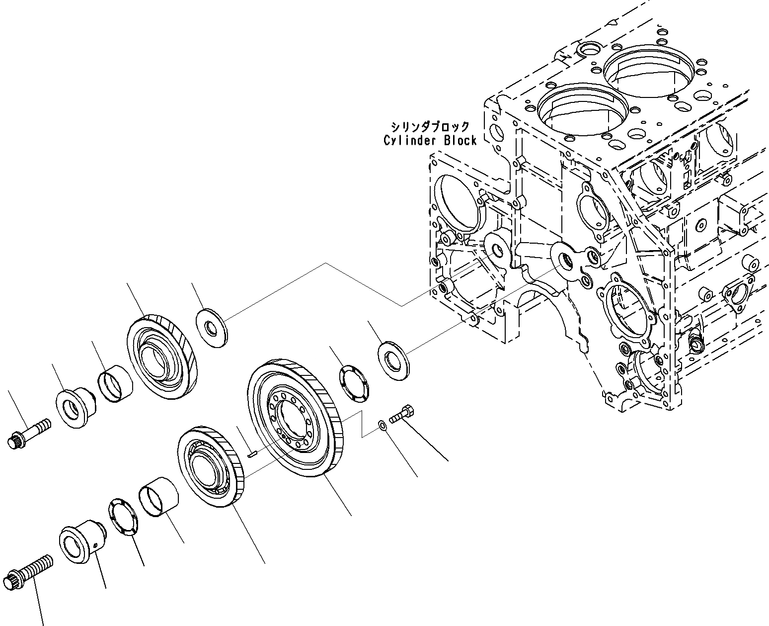 Схема запчастей Komatsu SAA6D140E-5B - ПЕРЕДН. ЗУБЧАТ. ПЕРЕДАЧА(№9-) ДВИГАТЕЛЬ ЗУБЧАТ. ПЕРЕДАЧА И КОРПУС
