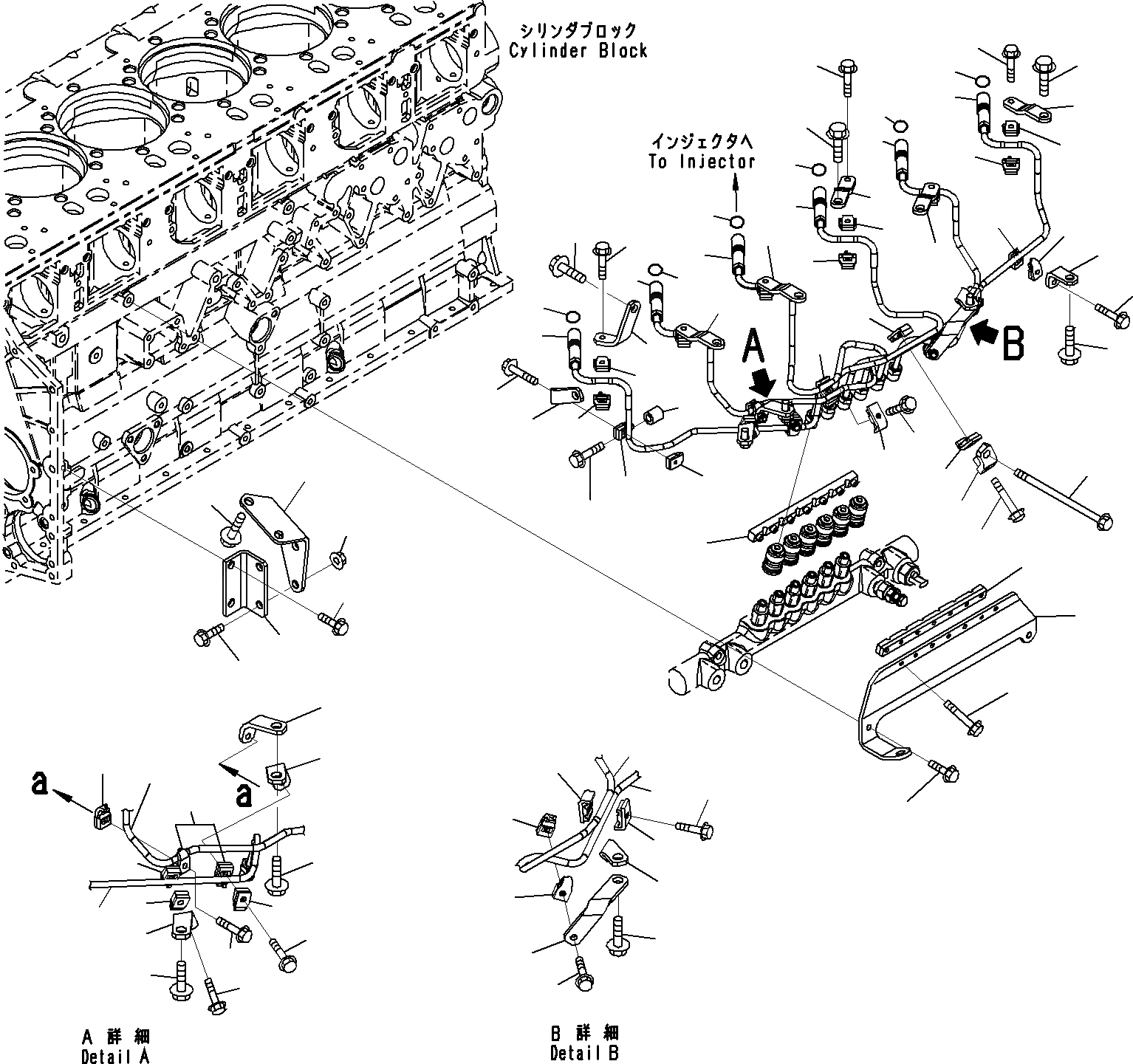 Схема запчастей Komatsu SAA6D140E-5B - ТОПЛИВН. ТРУБКИ ВПРЫСКА (/)(№9-) ДВИГАТЕЛЬ ТОПЛИВН. СИСТЕМА