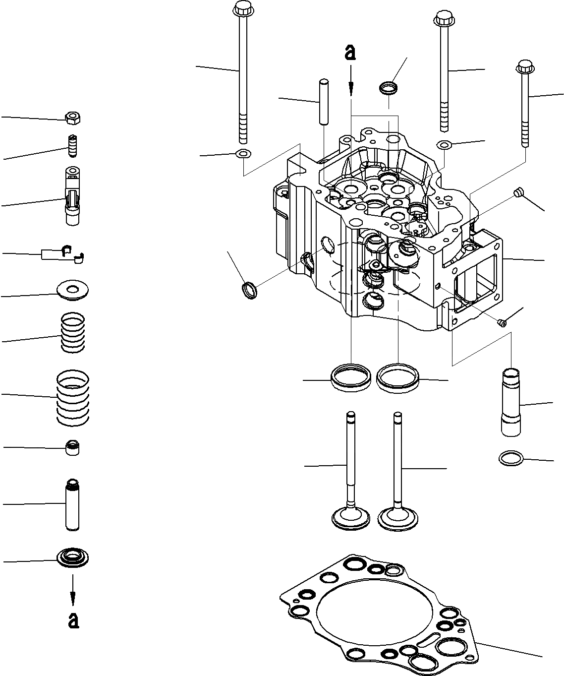 Схема запчастей Komatsu SAA6D140E-5D - ГОЛОВКА ЦИЛИНДРОВ(№-) ДВИГАТЕЛЬ ГОЛОВКА ЦИЛИНДРОВ И ITS КОМПОНЕНТЫ