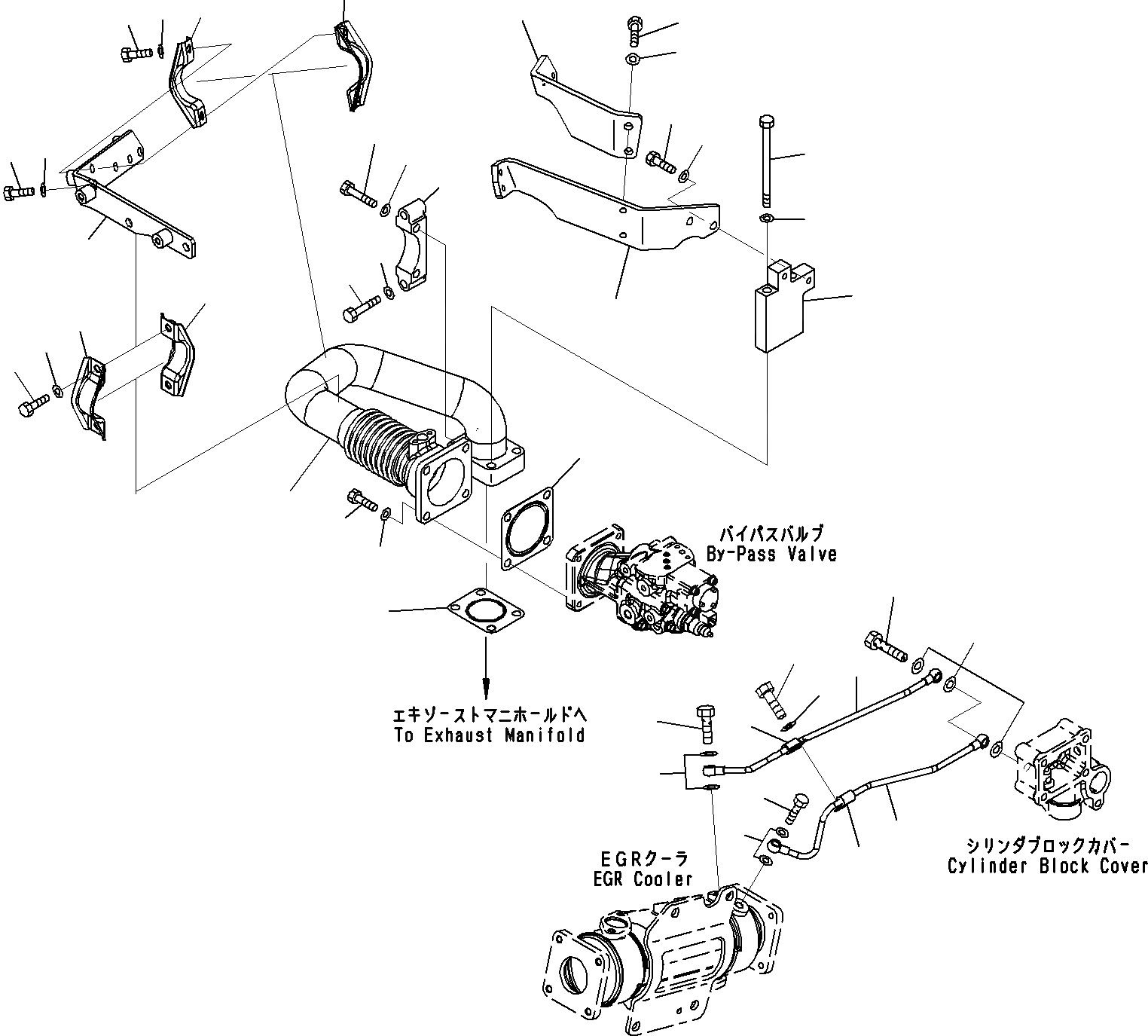 Схема запчастей Komatsu SAA6D140E-5D - ВЫПУСКН. GAS RE-CIRCULATION (EGR) КЛАПАН (/7)(№-) ДВИГАТЕЛЬ ГОЛОВКА ЦИЛИНДРОВ И ITS КОМПОНЕНТЫ