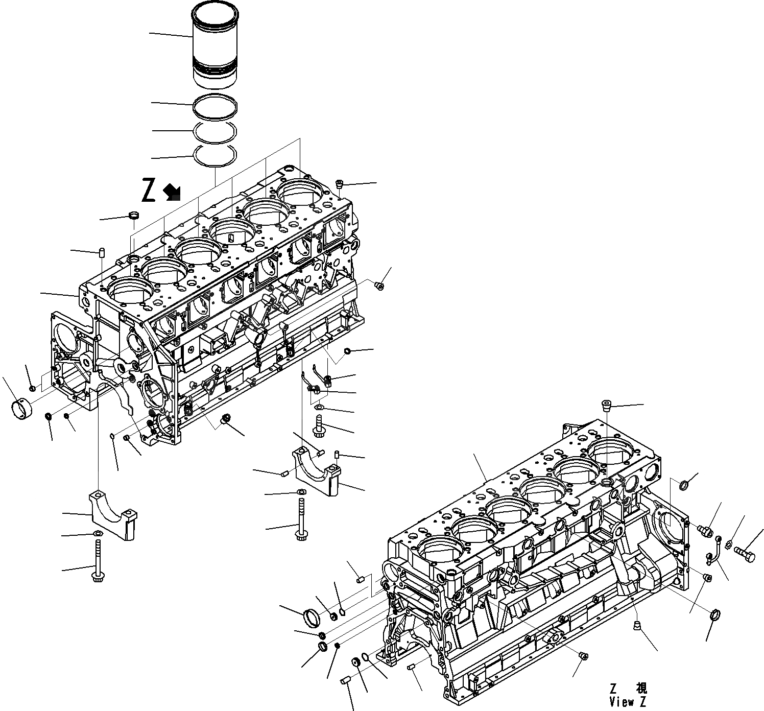 Схема запчастей Komatsu SAA6D140E-5D - БЛОК ЦИЛИНДРОВ(№-) ДВИГАТЕЛЬ БЛОК ЦИЛИНДРОВ И ITS КОМПОНЕНТЫ