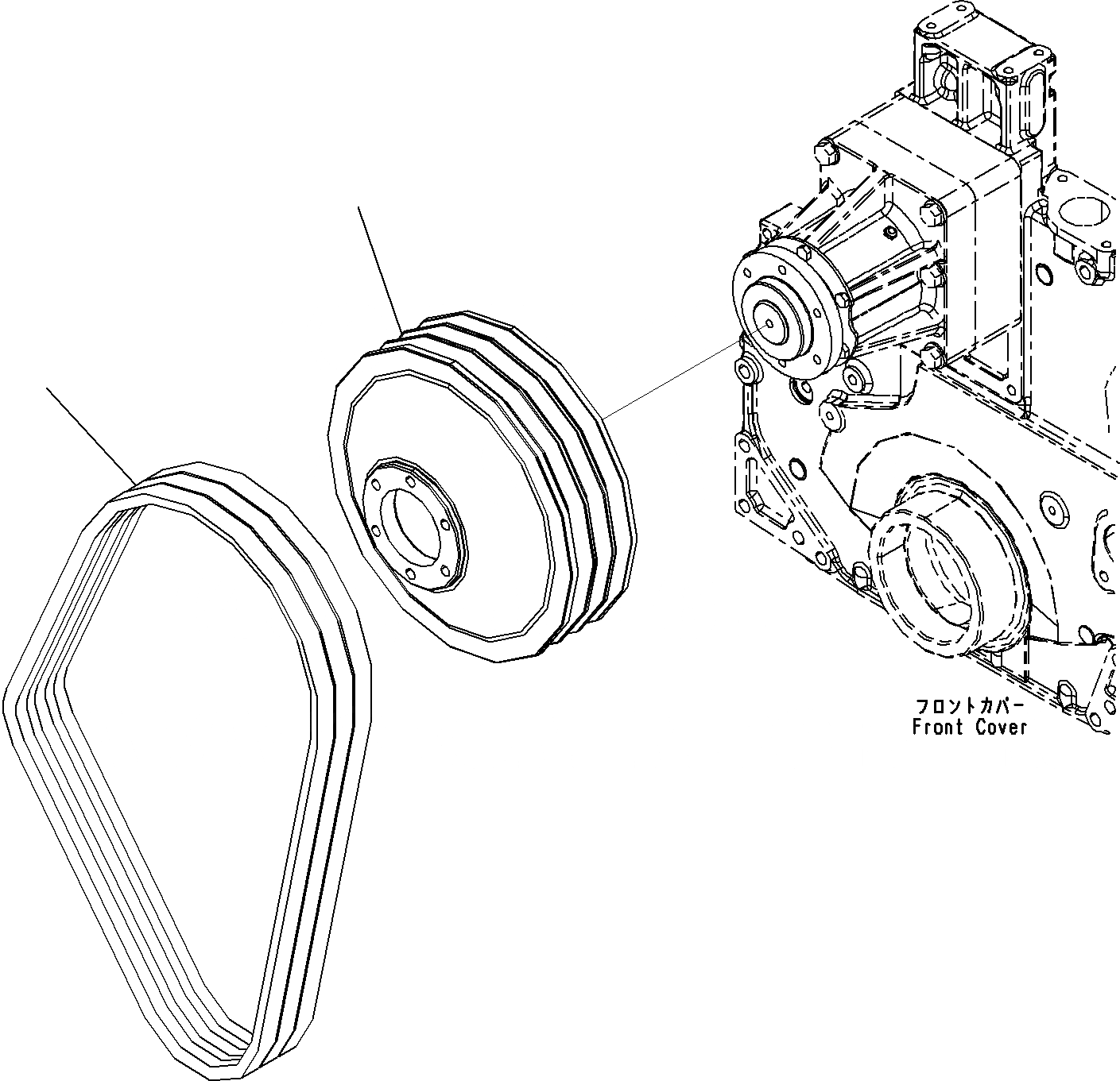 Схема запчастей Komatsu SAA6D140E-5D - ВЕНТИЛЯТОР ОХЛАЖДЕНИЯ ПРИВОДН. ШКИВ(№-) ДВИГАТЕЛЬ СИСТЕМА ОХЛАЖДЕНИЯ