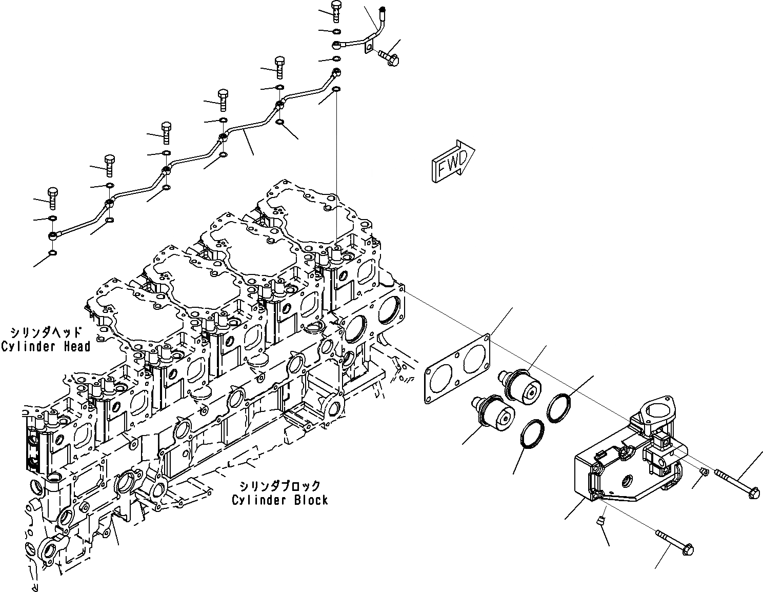 Схема запчастей Komatsu SAA6D140E-5D - ВОДЯНАЯ ПОМПА (/)(№-) ДВИГАТЕЛЬ СИСТЕМА ОХЛАЖДЕНИЯ
