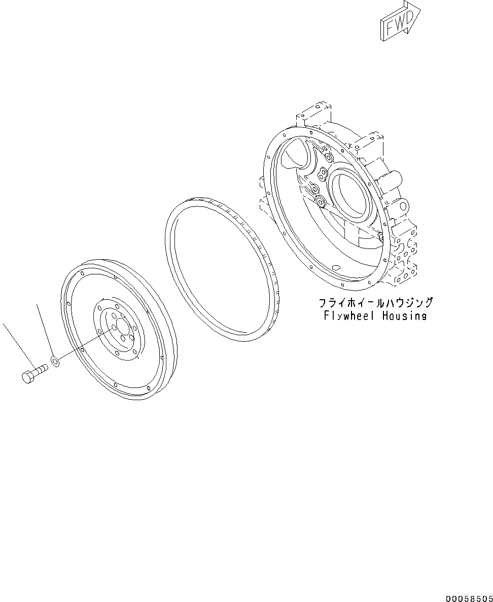 Схема запчастей Komatsu SAA4D95LE-5 - МАХОВИК КРЕПЛЕНИЕS(№79-) МАХОВИК КРЕПЛЕНИЕS