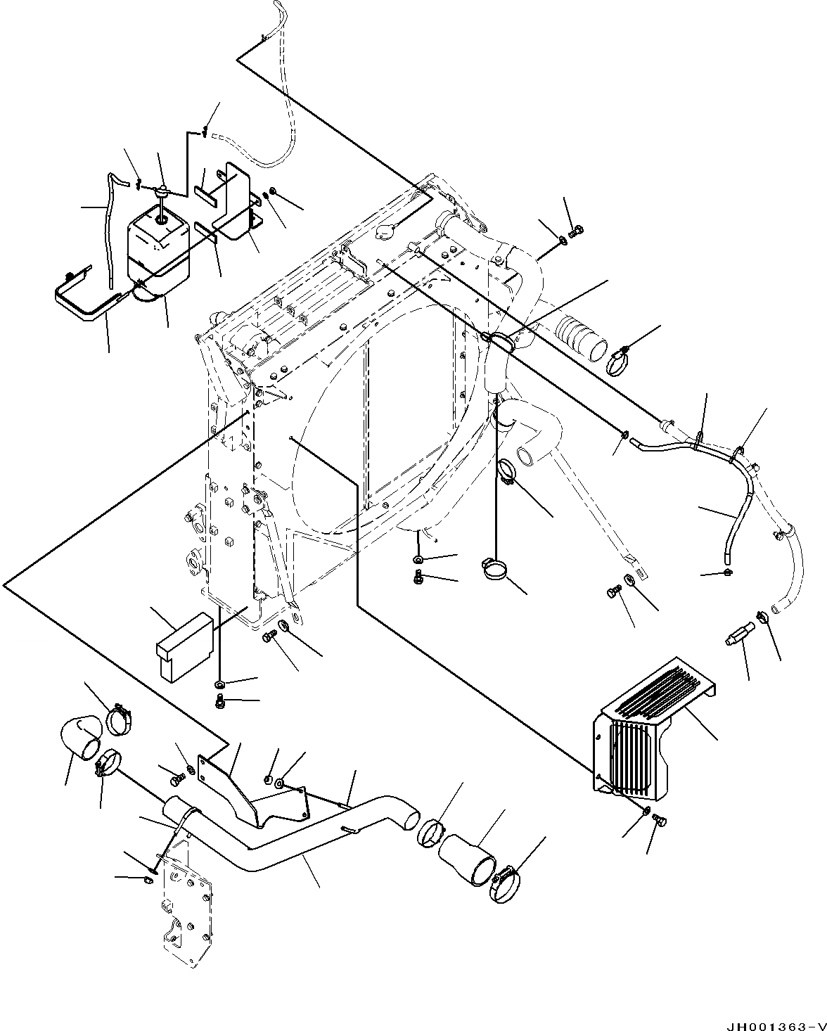 Схема запчастей Komatsu PC350-8 - СИСТЕМА ОХЛАЖДЕНИЯ, ВОЗД. ЛИНИЯ ОХЛАЖДЕНИЯ И SUB-БАК (№-) СИСТЕМА ОХЛАЖДЕНИЯ, БЕЗ АВТОМАТИЧ. КОНДИЦ. ВОЗДУХА