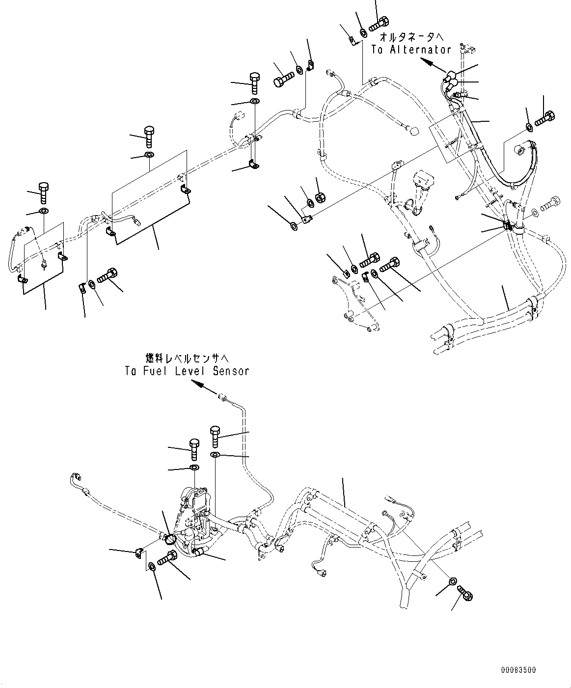 Схема запчастей Komatsu PC350-8 - ЭЛЕКТРИЧ. ПРОВОДКА, ОСНОВН. ПРОВОДКА (/) (№77-7) ЭЛЕКТРИЧ. ПРОВОДКА, БЕЗ ЕС ARRANGEMENT, ЭКСТРЕНН. СТОП ПЕРЕКЛЮЧАТЕЛЬ