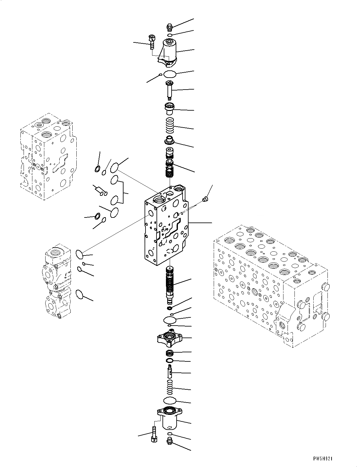 Схема запчастей Komatsu PC350-8 - УПРАВЛЯЮЩ. КЛАПАН, 8-СЕКЦИОНН. (/) (№-) УПРАВЛЯЮЩ. КЛАПАН, -ДОПОЛН. АКТУАТОР ТРУБЫ, АККУМУЛЯТОР
