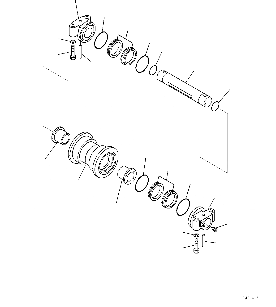 Схема запчастей Komatsu PC350-8 - ОПОРНЫЙ КАТОК (№-) ОПОРНЫЙ КАТОК, ОДНОБОРТН.