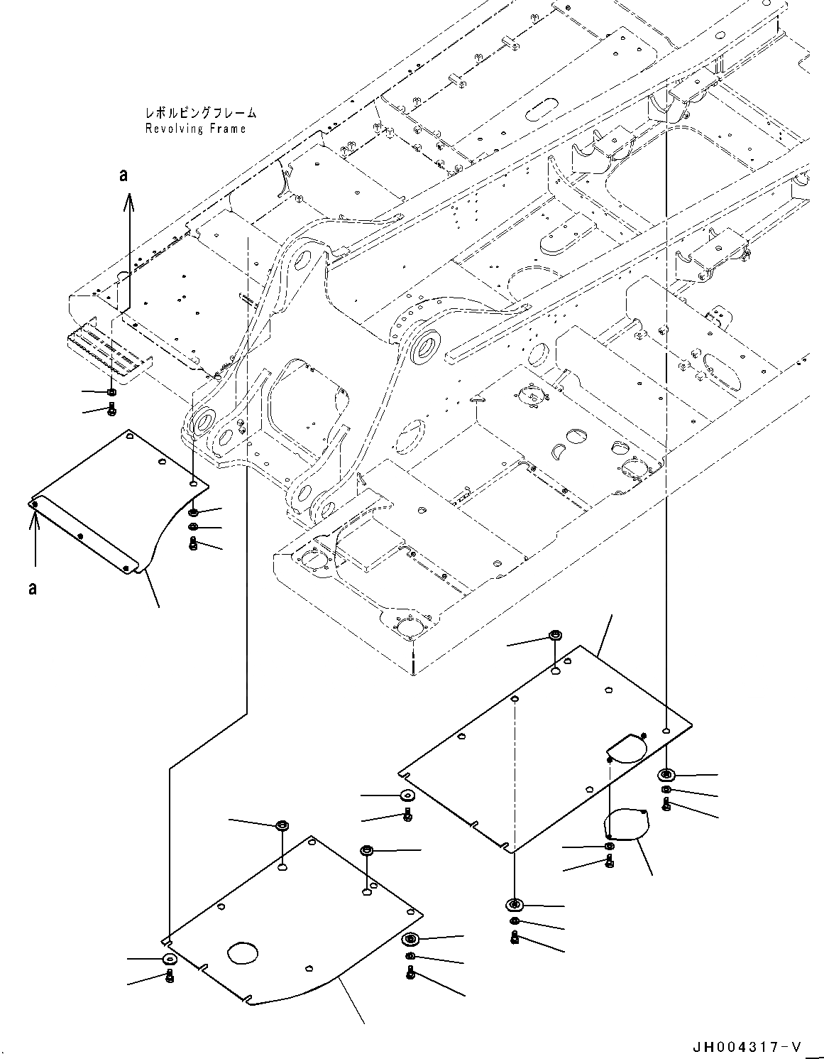 Схема запчастей Komatsu PC300-8 - НИЖН. КРЫШКА, (/) (№-) НИЖН. КРЫШКА, WEBASTO ОБОГРЕВАТЕЛЬ.