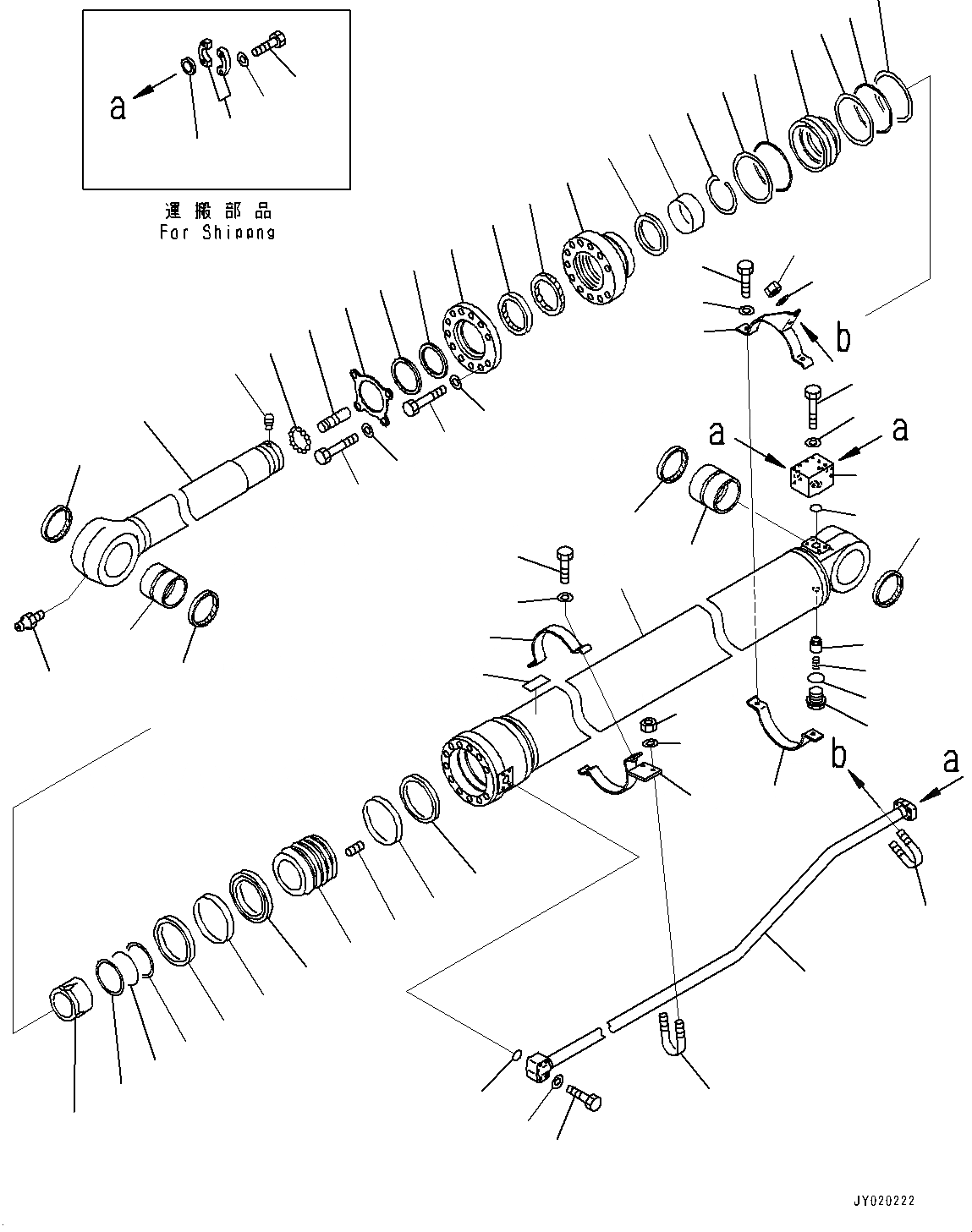 Схема запчастей Komatsu PC300-8 - ЦИЛИНДР РУКОЯТИ, ВНУТР. ЧАСТИ (№77-) ЦИЛИНДР РУКОЯТИ, ЧАС. СИСТ. СМАЗКИ ТИП, EXTREME МОРОЗОУСТОЙЧИВ. СПЕЦИФ-Я (-DEG C)