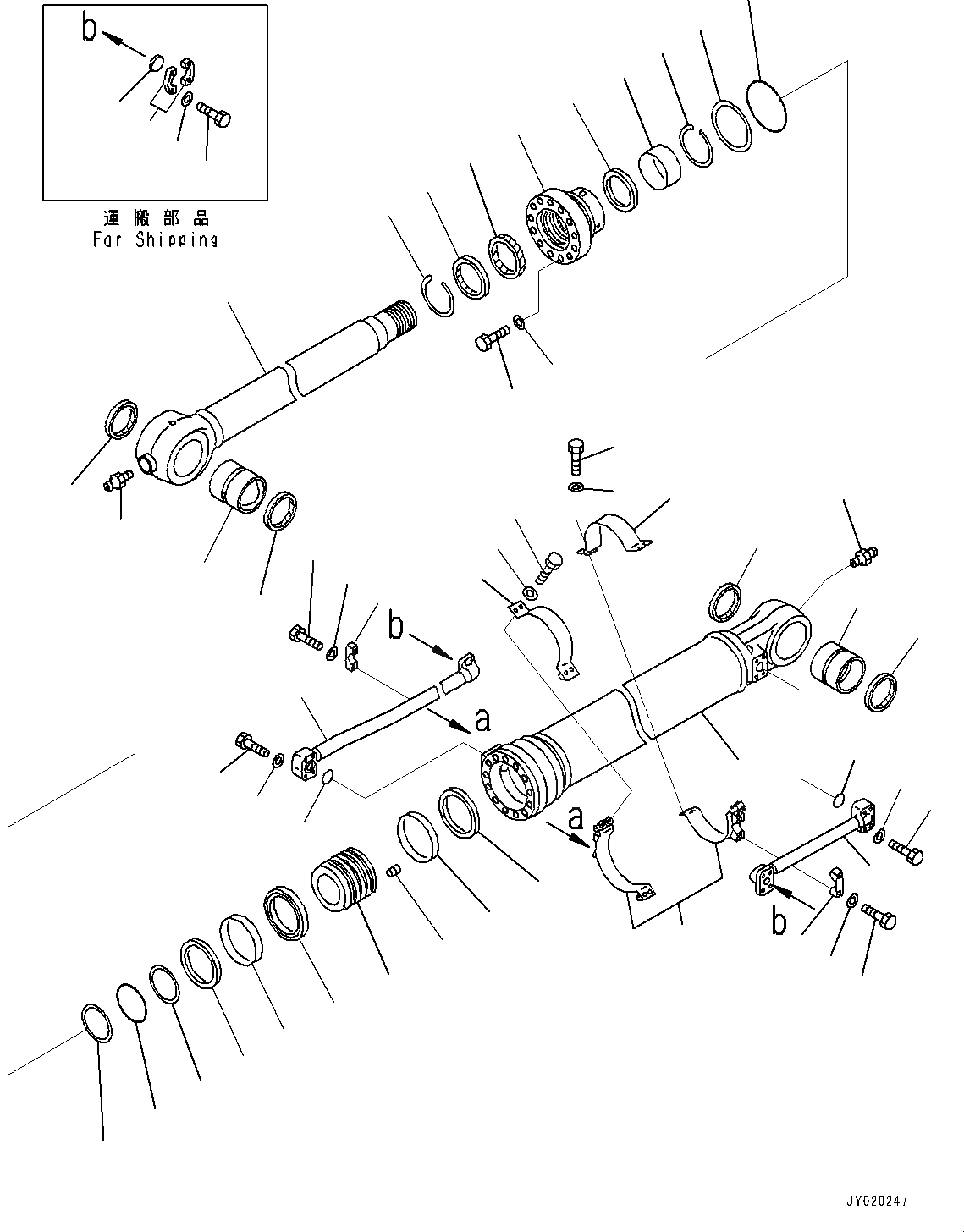 Схема запчастей Komatsu PC300-8 - РУКОЯТЬ, ЦИЛИНДР КОВША (№9-) РУКОЯТЬ, .M, ЧАС. СИСТ. СМАЗКИ ТИП