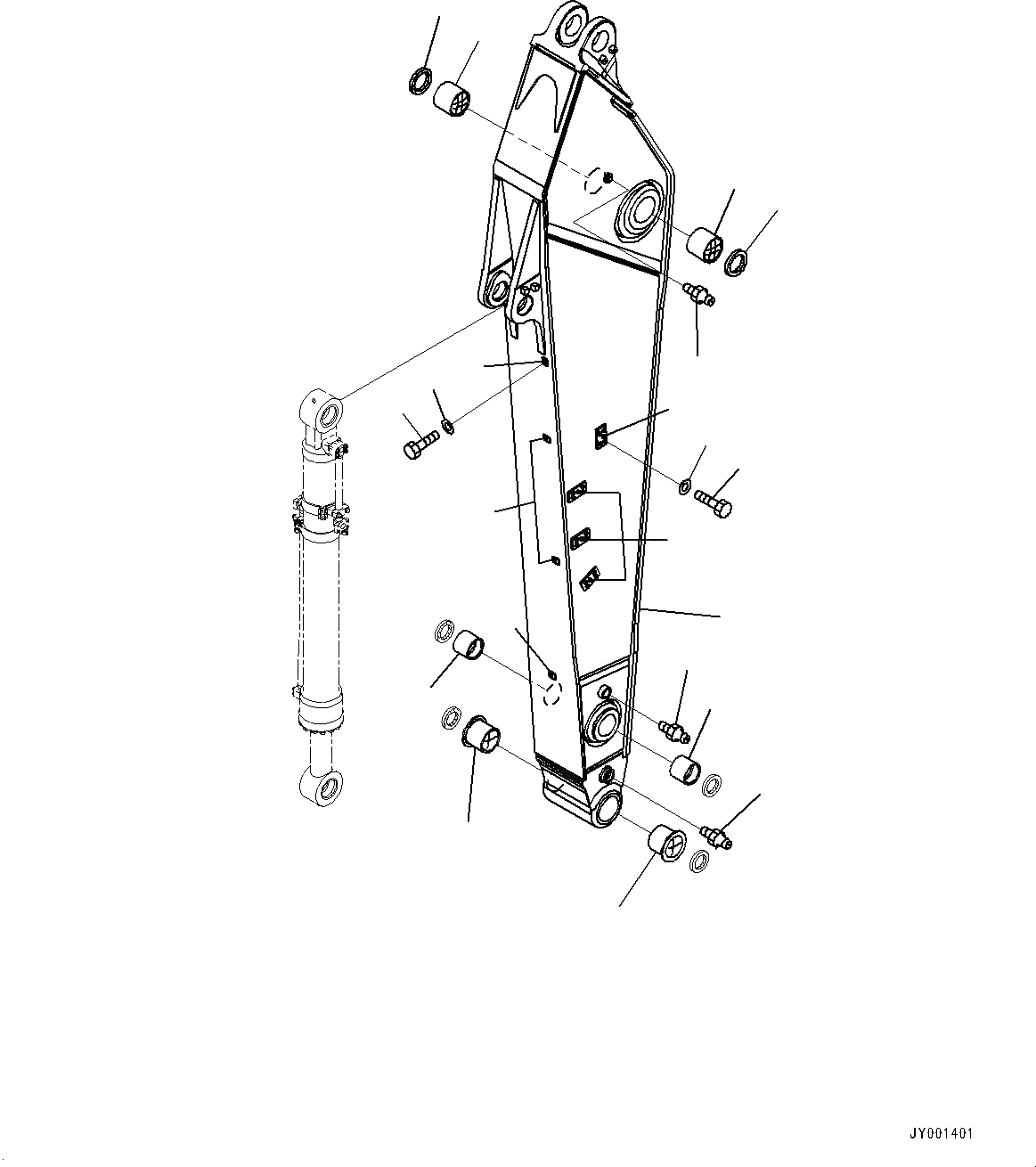 Схема запчастей Komatsu PC300-8 - РУКОЯТЬ, РУКОЯТЬ И ВТУЛКА (№-) РУКОЯТЬ, .M, УСИЛ.ENED, ЧАС. СИСТ. СМАЗКИ ТИП, ДЛЯ АВСТРАЛИИ