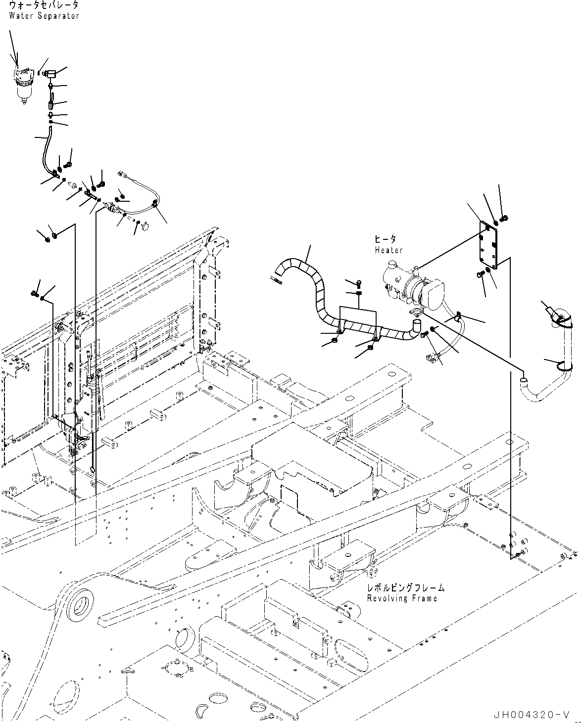 Схема запчастей Komatsu PC300-8 - WEBASTO ОБОГРЕВАТЕЛЬ., (/) (№-) WEBASTO ОБОГРЕВАТЕЛЬ., PROVISION ДЛЯ WEBASTO ОБОГРЕВАТЕЛЬ.