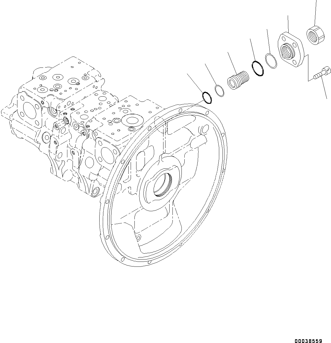 Схема запчастей Komatsu PC300LC-8 - ПОРШЕНЬ НАСОС, ВНУТР. ЧАСТИ (/) (№77-) ПОРШЕНЬ НАСОС