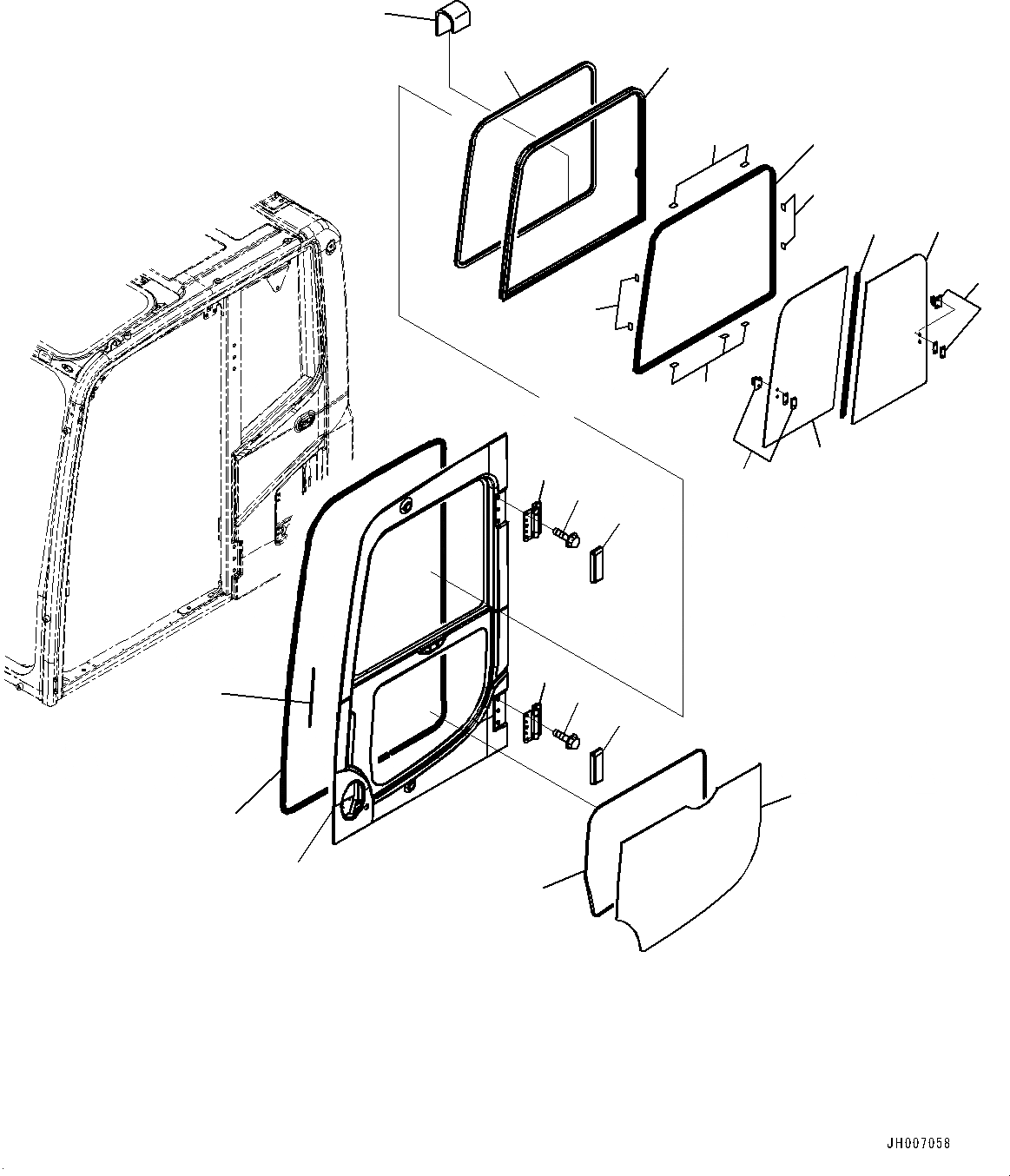 Схема запчастей Komatsu PC300LC-8 - КАБИНА, ДВЕРЬ (№77-) КАБИНА, С СИГНАЛИЗ. ПЕРЕГРУЗКИ, АВТОМАТИЧ. КОНДИЦ. ВОЗДУХА, БОЛ. WIND QUANTITY, AM-FM РАДИО ДЛЯ АЗИИ, POWER ПОДАЮЩ., VOLT, KOMTRAX