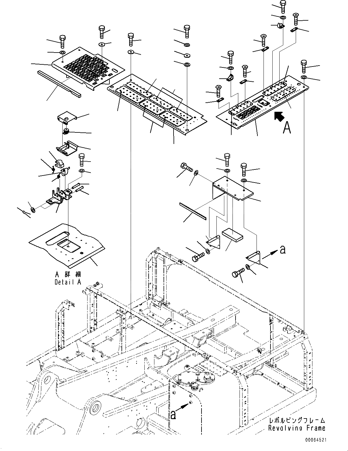 Схема запчастей Komatsu PC300LC-8 - КАБИНА КРЫШКА(№-) КАБИНА COVER