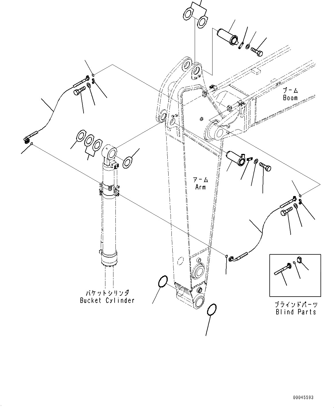 Схема запчастей Komatsu PC300LC-8 - РУКОЯТЬ, ПАТРУБКИ ЦИЛИНДРА КОВША И ПАЛЕЦ (№-7) РУКОЯТЬ, .M, ЧАС. СИСТ. СМАЗКИ ТИП