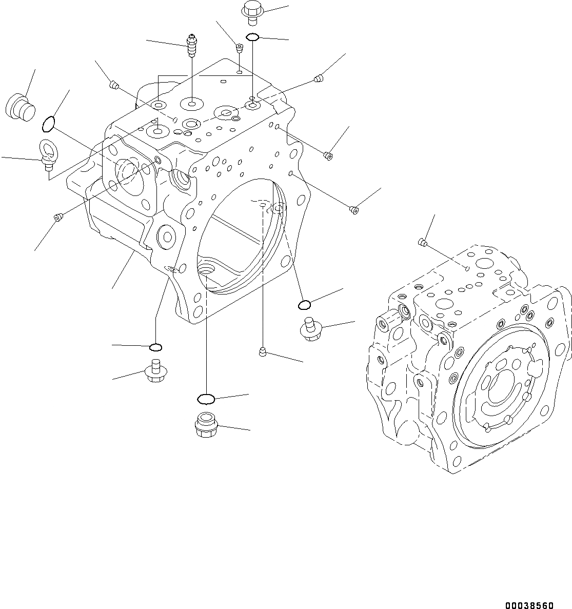Схема запчастей Komatsu PC350LC-8 - ПОРШЕНЬ НАСОС, ВНУТР. ЧАСТИ (/) (№-7) ПОРШЕНЬ НАСОС