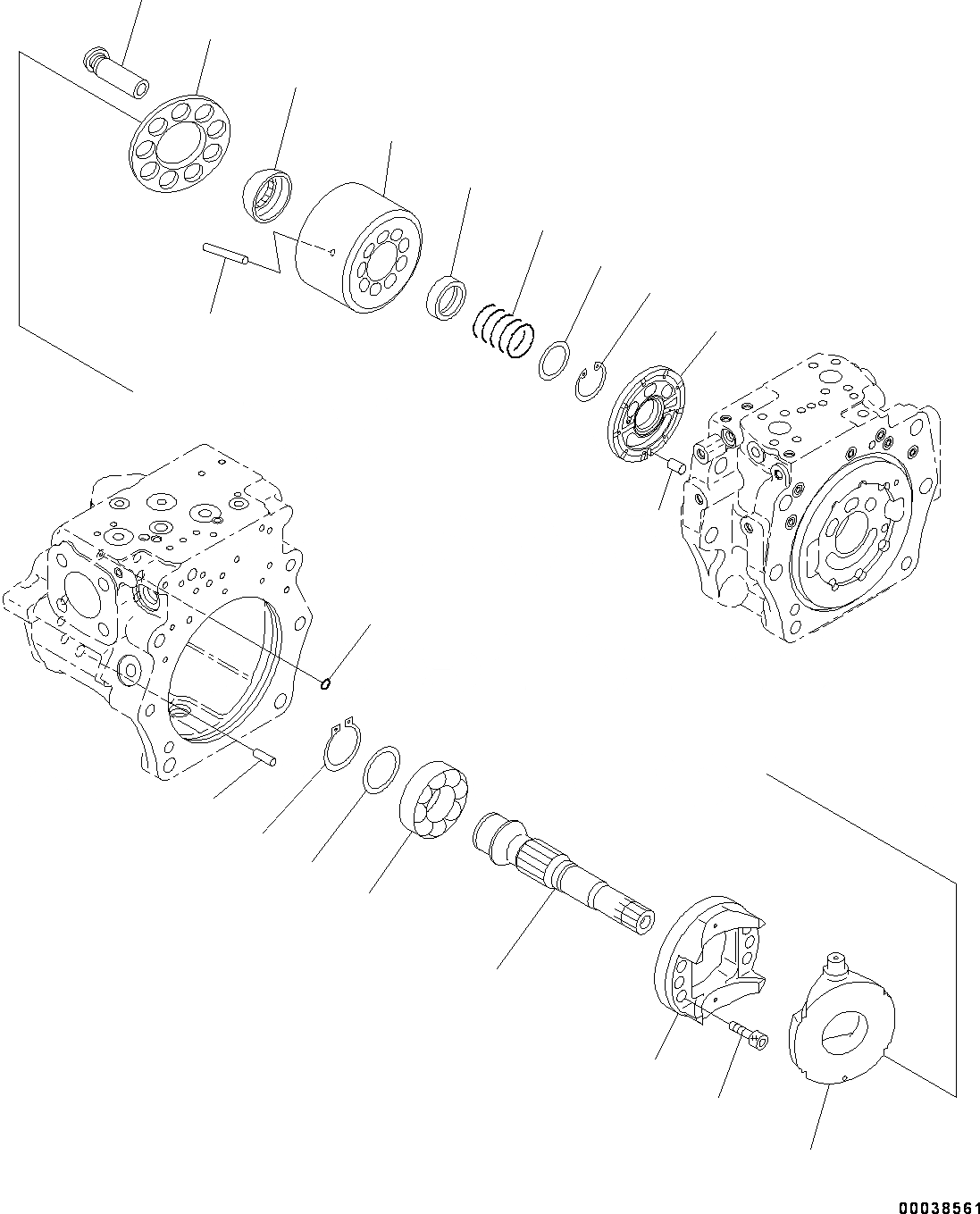 Схема запчастей Komatsu PC350LC-8 - ПОРШЕНЬ НАСОС, ВНУТР. ЧАСТИ (7/) (№-7) ПОРШЕНЬ НАСОС