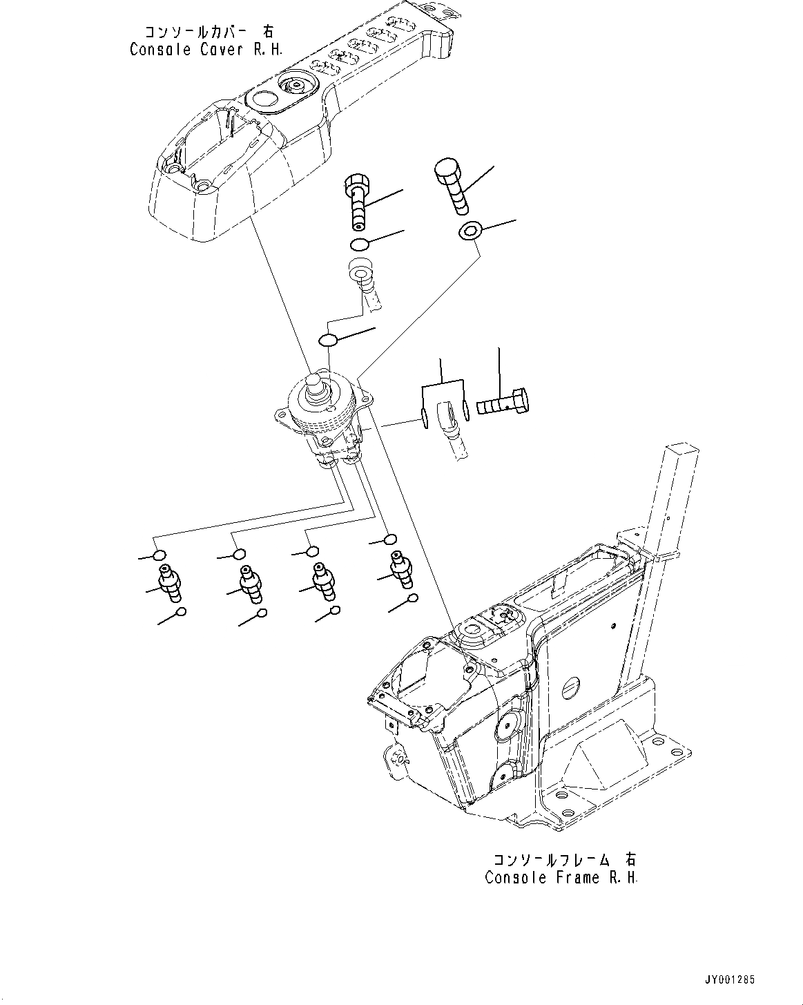 Схема запчастей Komatsu PC350LC-8 - КАБИНА, ПОЛ, КЛАПАН, ПРАВ. (№-) КАБИНА, С AM-FM РАДИО ДЛЯ АЗИИ, KOMTRAX