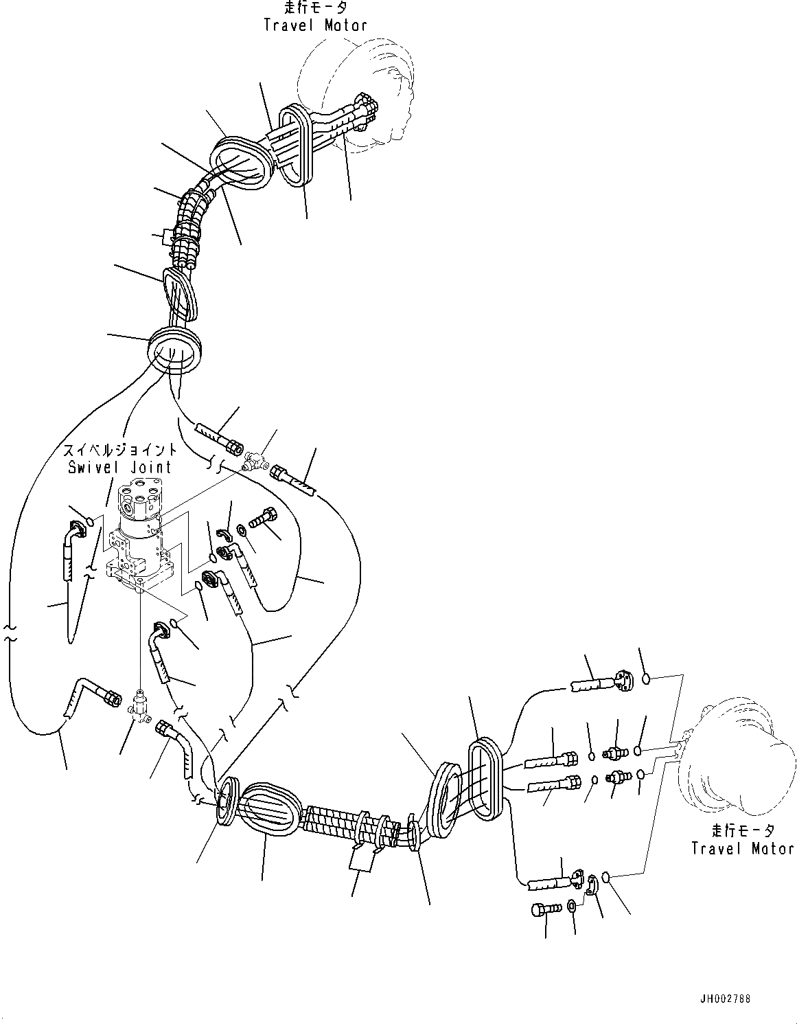 Схема запчастей Komatsu PC350LC-8 - ХОД ТРУБЫ, (№-) ХОД ТРУБЫ, ГУСЕНИЧНАЯ РАМА, РЕГУЛЯТОР ТИП