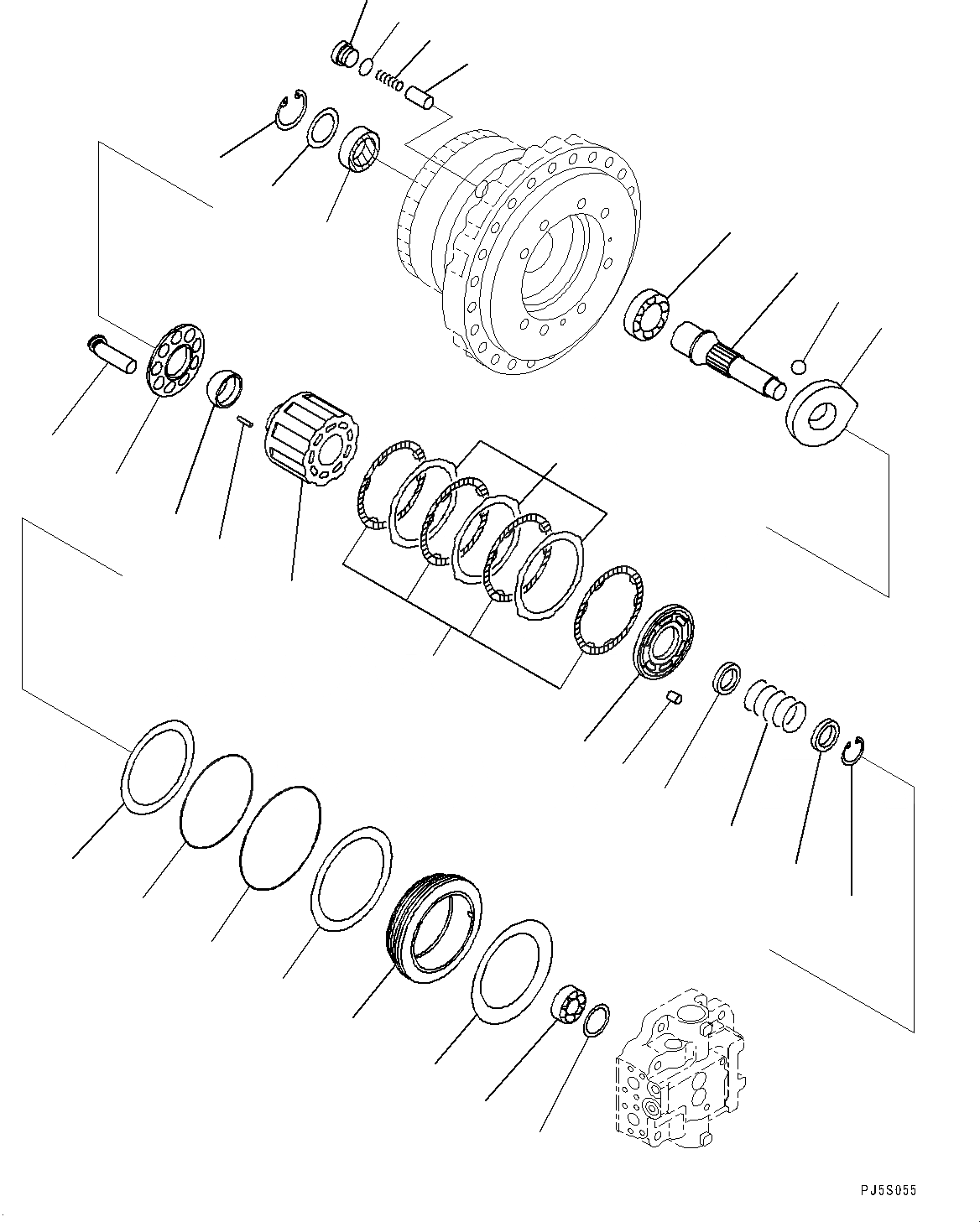 Схема запчастей Komatsu PC350LC-8 - МОТОР ХОДА И КОНЕЧНАЯ ПЕРЕДАЧА, МОТОР ХОДА , ЛЕВ. (/) (№9-) МОТОР ХОДА И КОНЕЧНАЯ ПЕРЕДАЧА