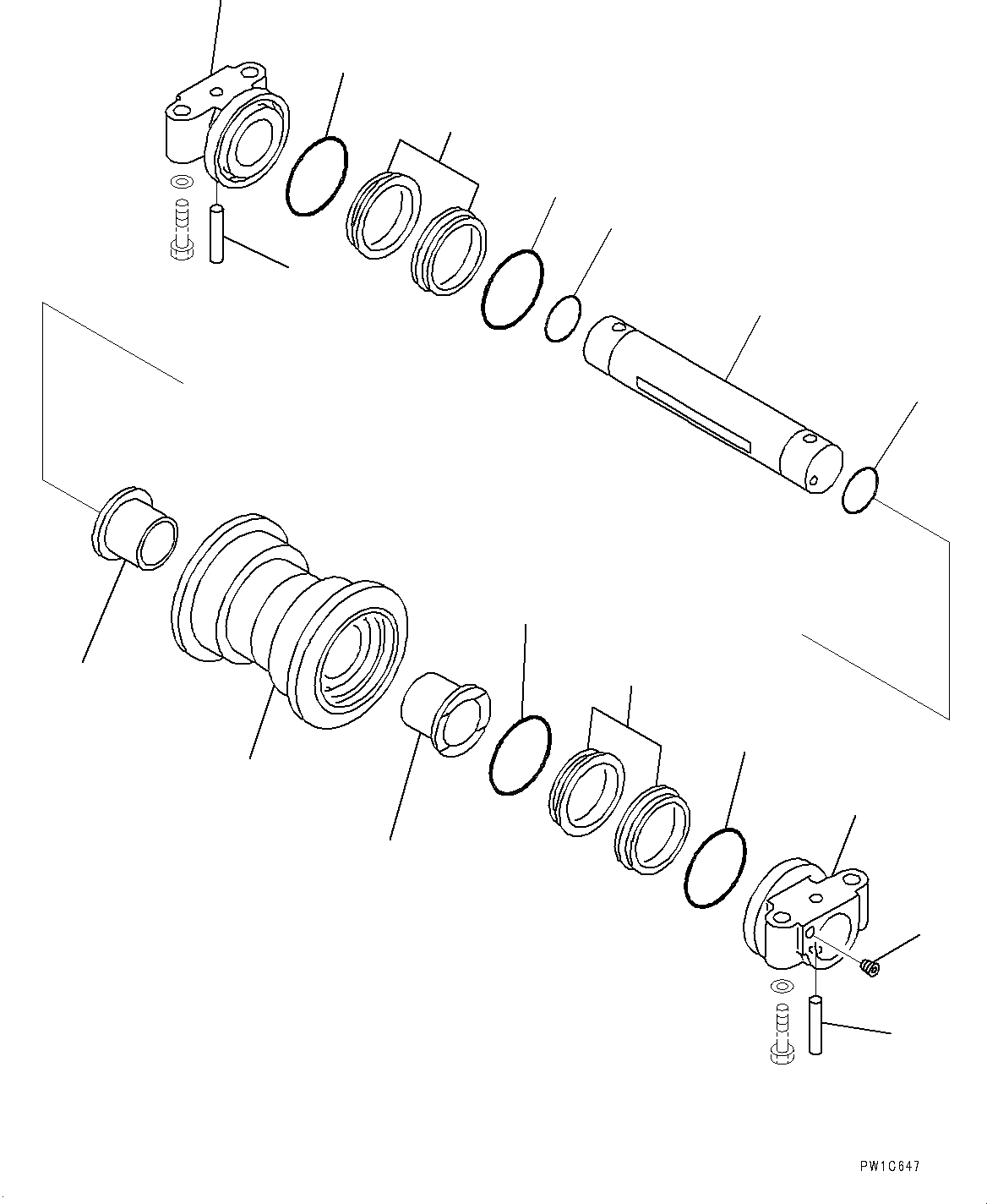Схема запчастей Komatsu PC350LC-8 - ОПОРНЫЙ КАТОК, (/) (№-) ОПОРНЫЙ КАТОК, ДВУБОРТН.