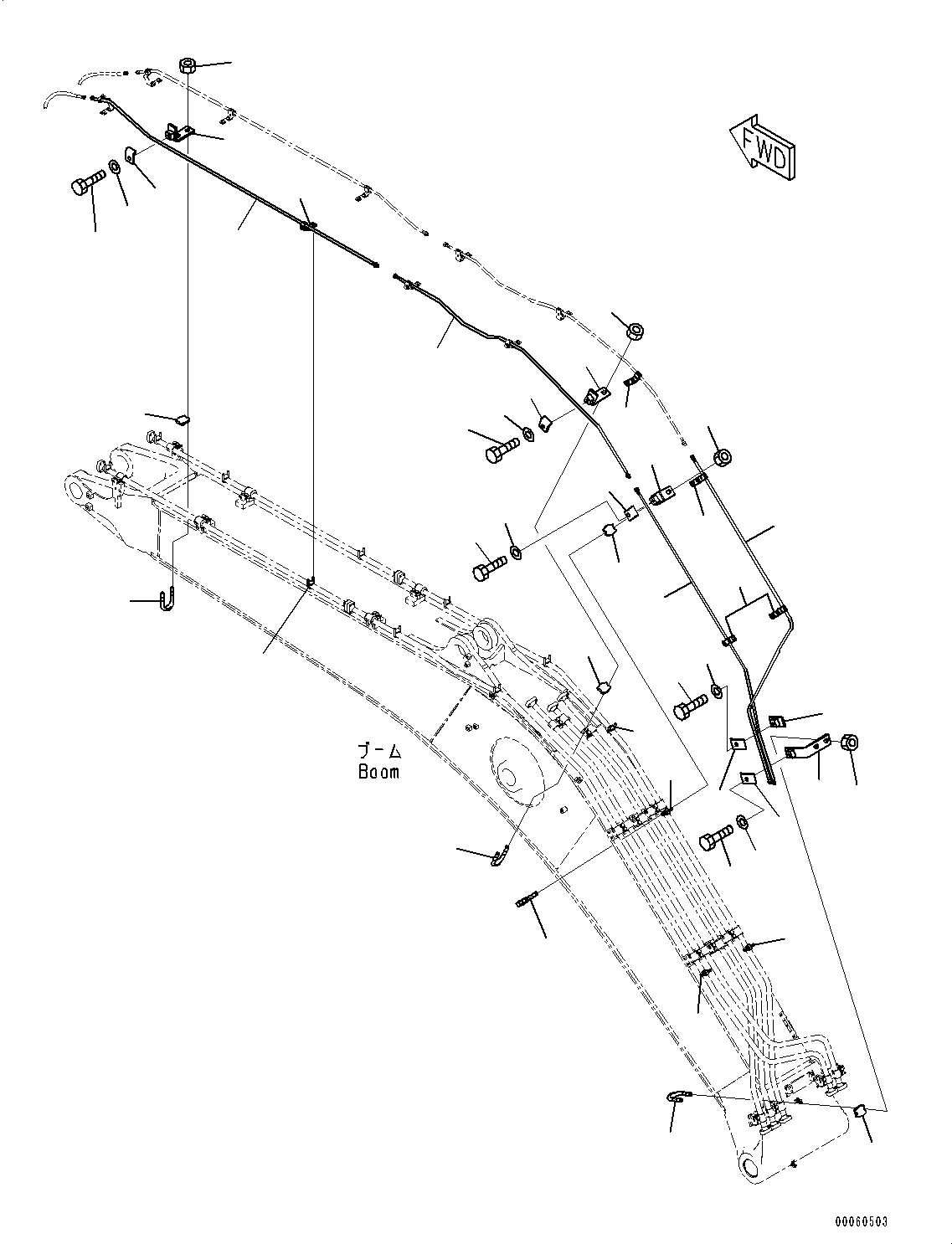 Схема запчастей Komatsu PC350LC-8 - СТРЕЛА, БЫСТРОСЪЕМН. МЕХ-М ТРУБЫ (/) (№-) СТРЕЛА, MM, -ДОПОЛН. АКТУАТОР ТРУБЫ, АККУМУЛЯТОР, ЕС ARRANGEMENT