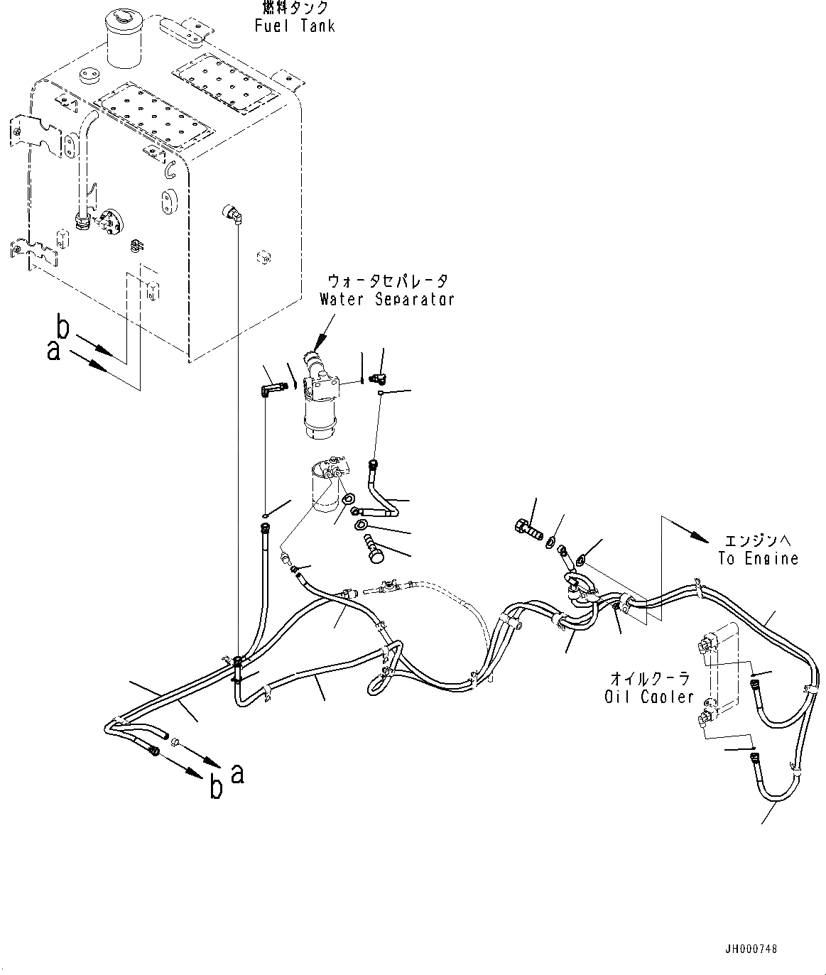 Схема запчастей Komatsu PC130-8 - ТОПЛИВН. ПОДАЮЩ. ТРУБЫ, ТОПЛИВОПРОВОД. (№8-) ТОПЛИВН. ПОДАЮЩ. ТРУБЫ, С BAD ТОПЛИВН. И ПЛОХ. ТОПЛИВО СПЕЦ-ЯIFICATION, ВОДН.+DUST