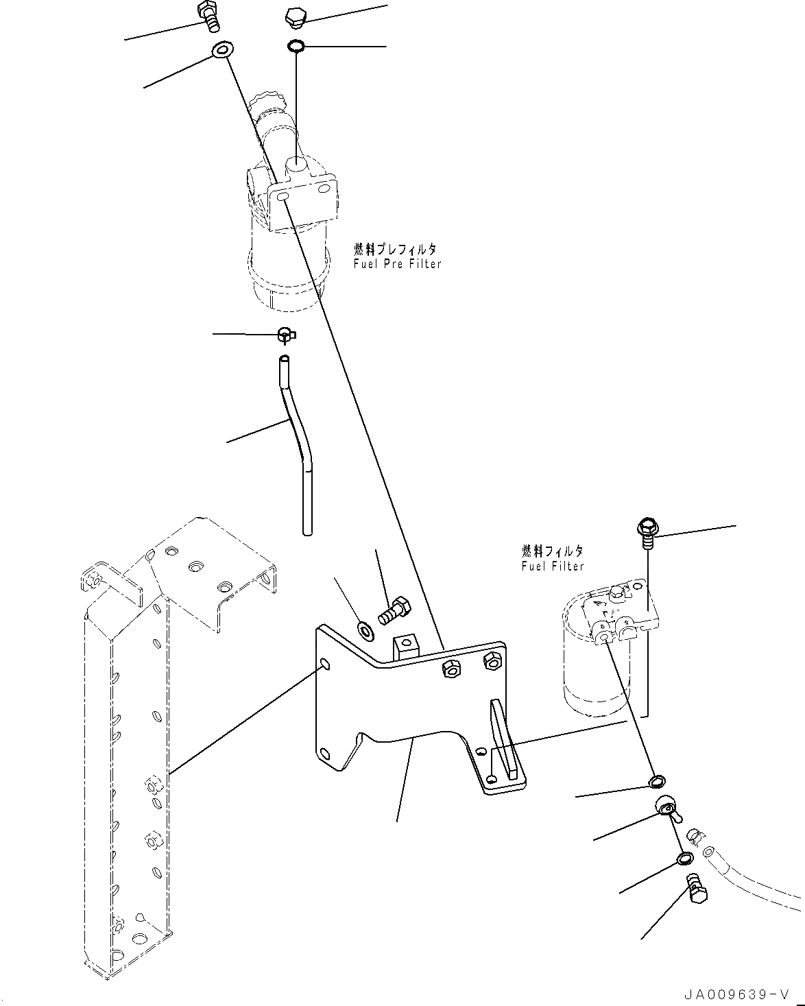 Схема запчастей Komatsu PC130-8 - ТОПЛИВН. ПОДАЮЩ. ТРУБЫ, PREФИЛЬТР. КОРПУС (№8-) ТОПЛИВН. ПОДАЮЩ. ТРУБЫ, С BAD ТОПЛИВН. И ПЛОХ. ТОПЛИВО СПЕЦ-ЯIFICATION, ВОДН.+DUST