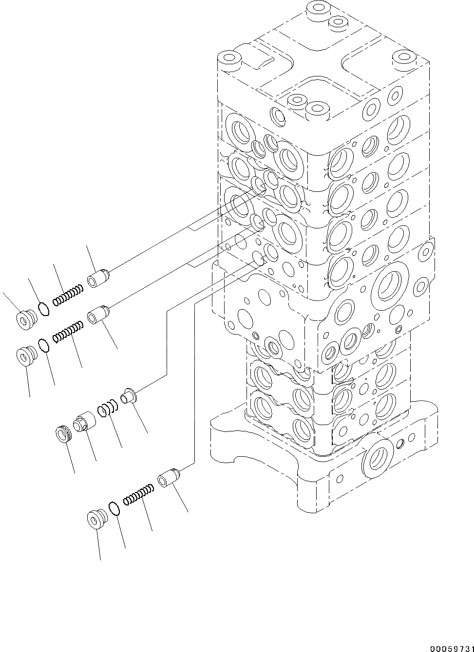 Схема запчастей Komatsu PC130-8 - УПРАВЛЯЮЩ. КЛАПАН, 7-КЛАПАН (/7) (№8-8) УПРАВЛЯЮЩ. КЛАПАН, -АКТУАТОР, ДЛЯ KAL