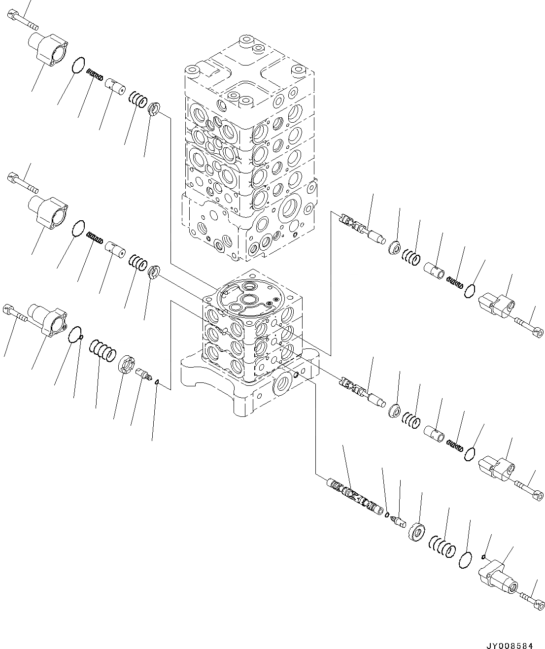 Схема запчастей Komatsu PC130-8 - УПРАВЛЯЮЩ. КЛАПАН, 7-КЛАПАН (/7) (№8-8) УПРАВЛЯЮЩ. КЛАПАН, -АКТУАТОР, ДЛЯ KAL