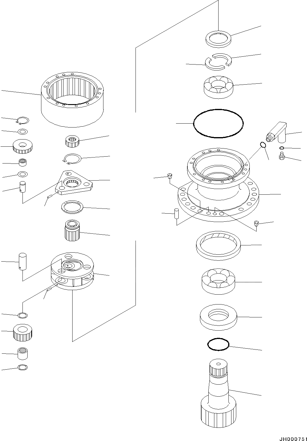 Схема запчастей Komatsu PC130-8 - МЕХАНИЗМ ПОВОРОТА И МОТОР, ВНУТР. ЧАСТИ (№8-) МЕХАНИЗМ ПОВОРОТА И МОТОР