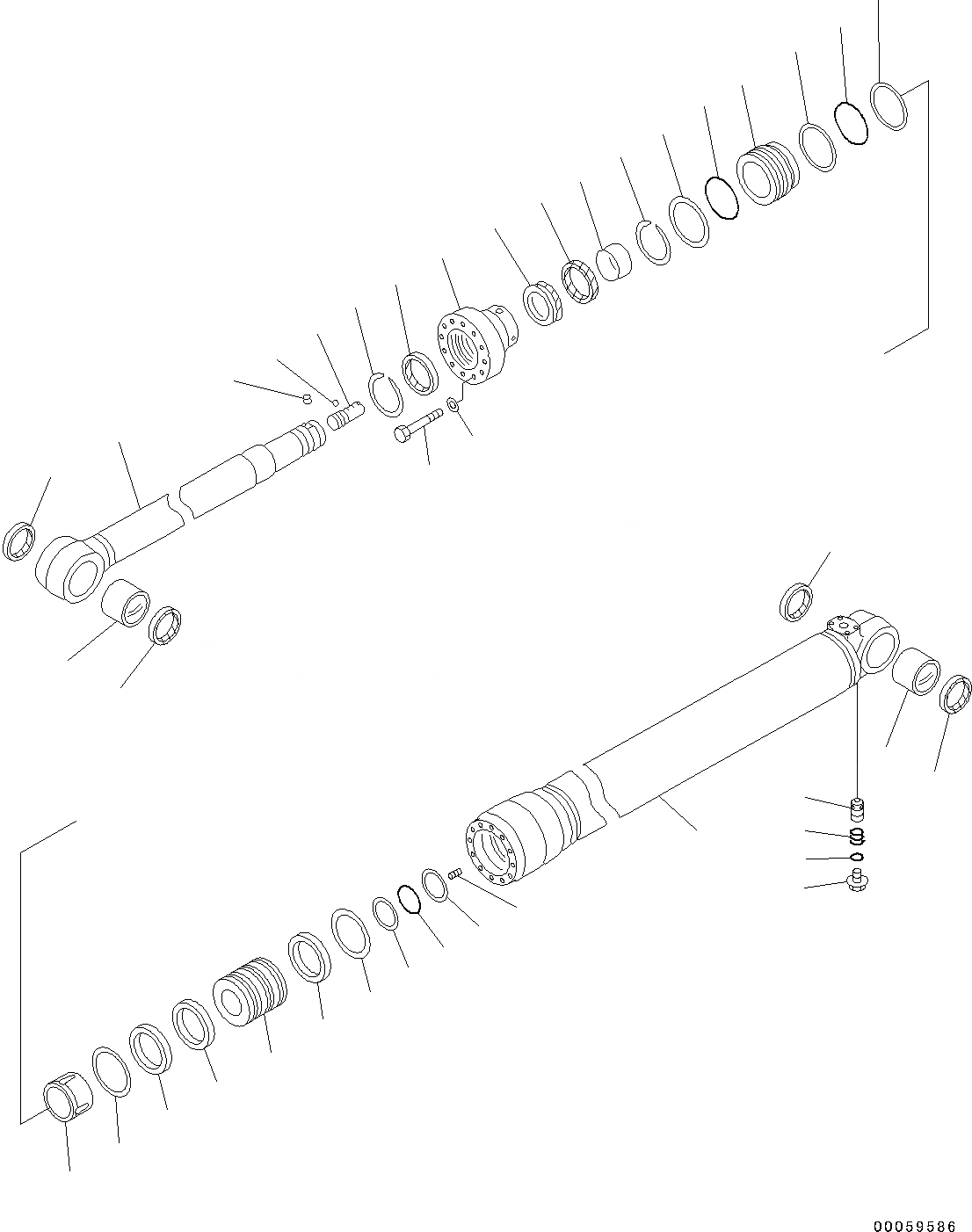 Схема запчастей Komatsu PC130-8 - ЦИЛИНДР РУКОЯТИ, ВНУТР. ЧАСТИ (№8-8) ЦИЛИНДР РУКОЯТИ, ЧАС. СИСТ. СМАЗКИ ТИП, ДЛЯ KAL