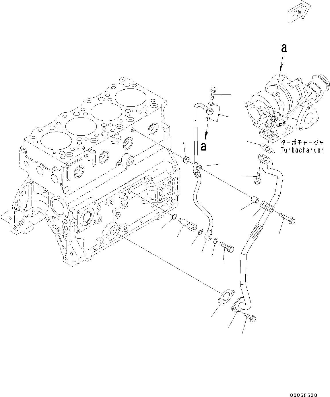 Схема запчастей Komatsu SAA4D95LE-5D - МАСЛОПРОВОДЯЩИЕ ТРУБКИ ТУРБОНАГНЕТАТЕЛЯ (№79-) МАСЛОПРОВОДЯЩИЕ ТРУБКИ ТУРБОНАГНЕТАТЕЛЯ
