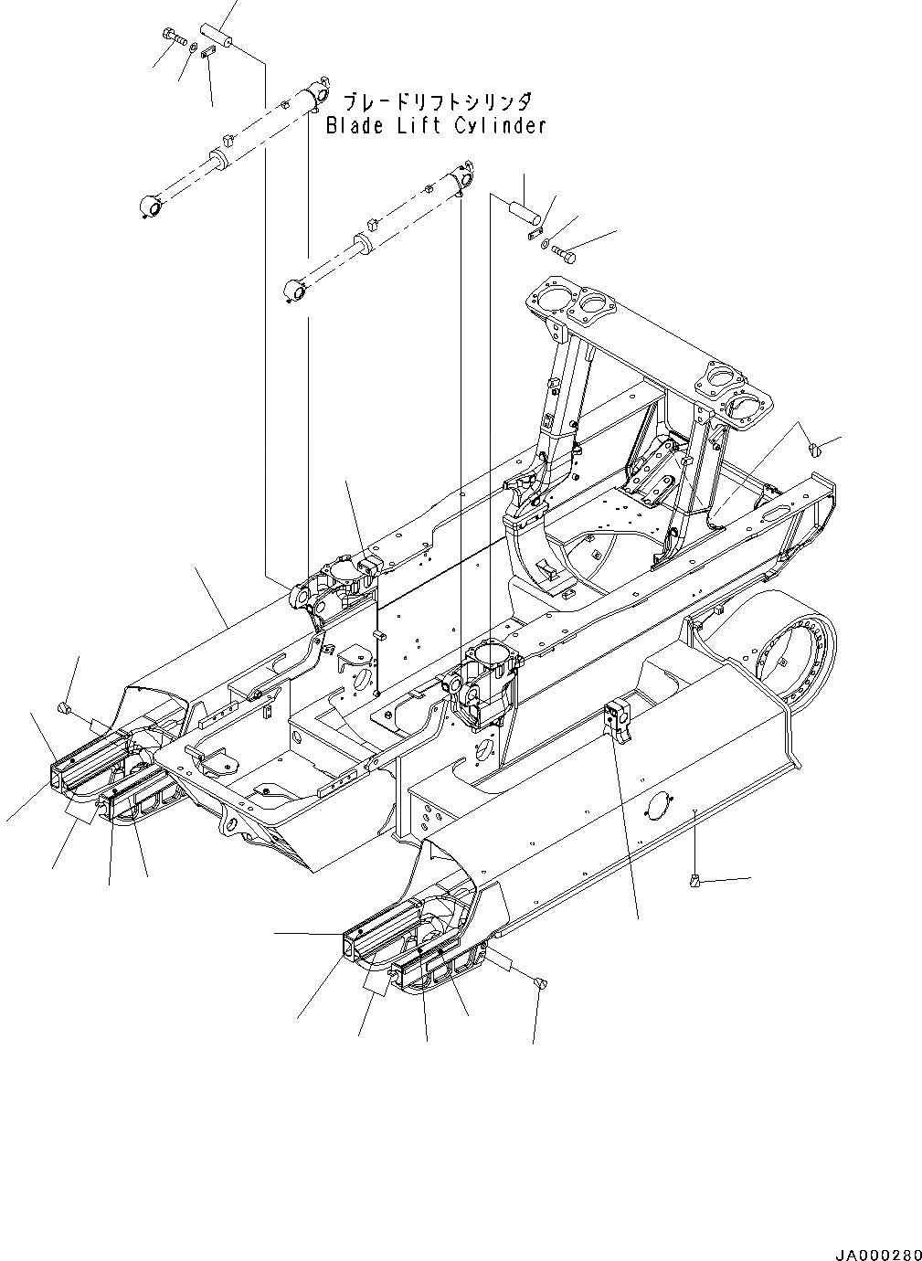 Схема запчастей Komatsu D39EX-22 - ОСНОВН. РАМА (№-) ОСНОВН. РАМА