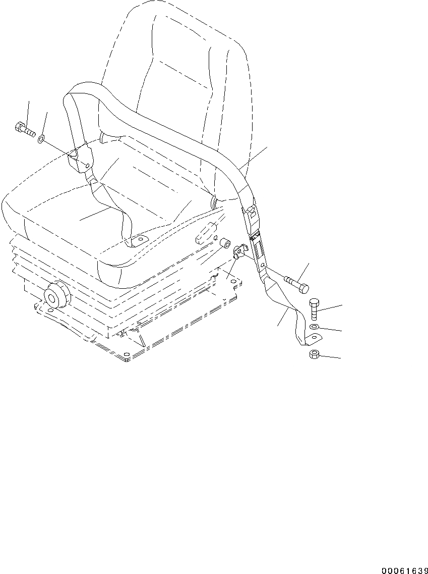 Схема запчастей Komatsu D39EX-22 - РЕМЕНЬ БЕЗОПАСНОСТИ (№-) РЕМЕНЬ БЕЗОПАСНОСТИ, ДЛЯ 78MM, -POINT ТИП, С ВОЗД. ПОДВЕСКОЙ СИДЕНЬЕ ОПЕРАТОРА