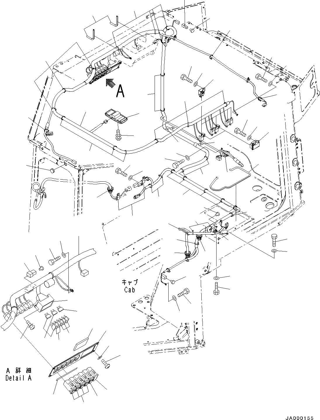 Схема запчастей Komatsu D39EX-22 - КАБИНА ROPS, ПЕРЕКЛЮЧАТЕЛЬ, ОСВЕЩЕНИЕ И ПРОВОДКА (№-) КАБИНА ROPS, С AM-FM STEREO РАДИО С CASSETTE ДЛЯ СТРАН ЕСКАНАТ И ASIA, С МАСТЕР КЛЮЧ, ДЛЯ MACHINE С KOMTRAX