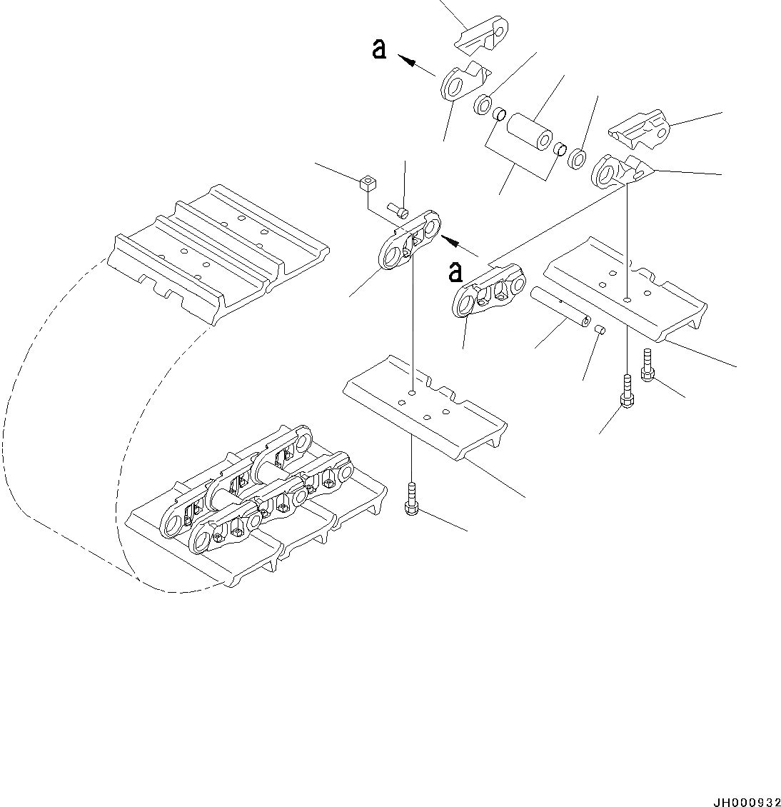 Схема запчастей Komatsu D39EX-22 - ГУСЕНИЦЫ ASSEMBLY (№-) ГУСЕНИЦЫ ASSEMBLY, ОДИНОЧН. ГРУНТОЗАЦЕП, MM ШИР., AR СОЕДИНИТЕЛЬН. ЗВЕНО