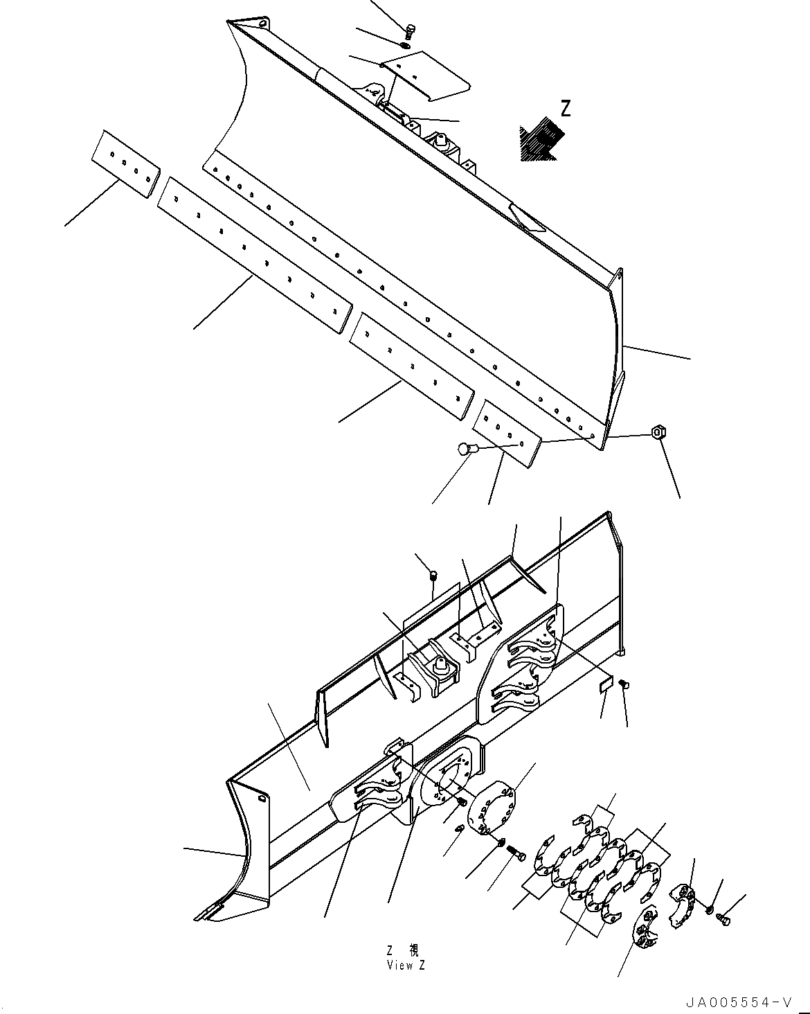 Схема запчастей Komatsu D39EX-22 - DOZER ОТВАЛ, (№-) DOZER ОТВАЛ