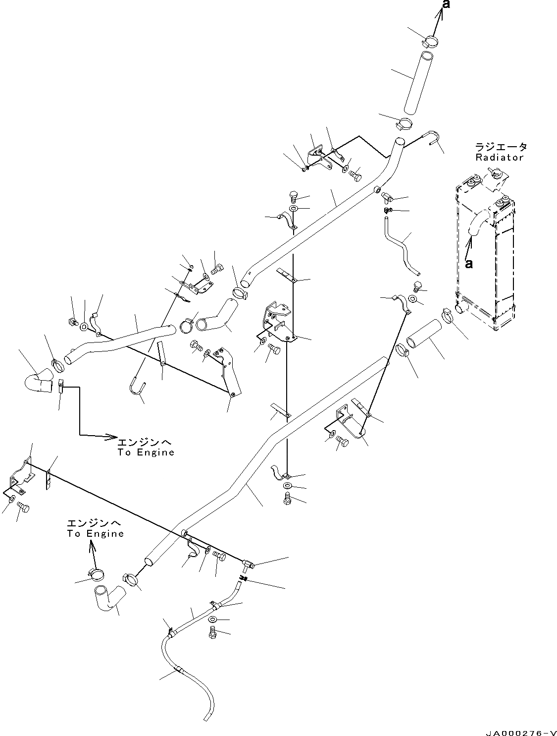 Схема запчастей Komatsu D39PX-22 - РАДИАТОР, СИСТЕМА ТРУБ РАДИАТОРА (№-) РАДИАТОР