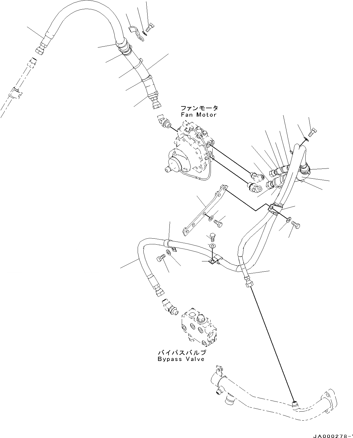 Схема запчастей Komatsu D39PX-22 - РАДИАТОР, МОТОР ВЕНТИЛЯТОРА ТРУБЫ (№-) РАДИАТОР