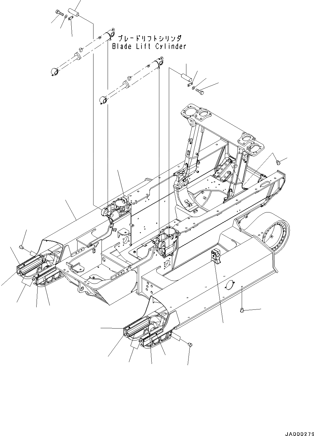Схема запчастей Komatsu D39PX-22 - ОСНОВН. РАМА (№-) ОСНОВН. РАМА