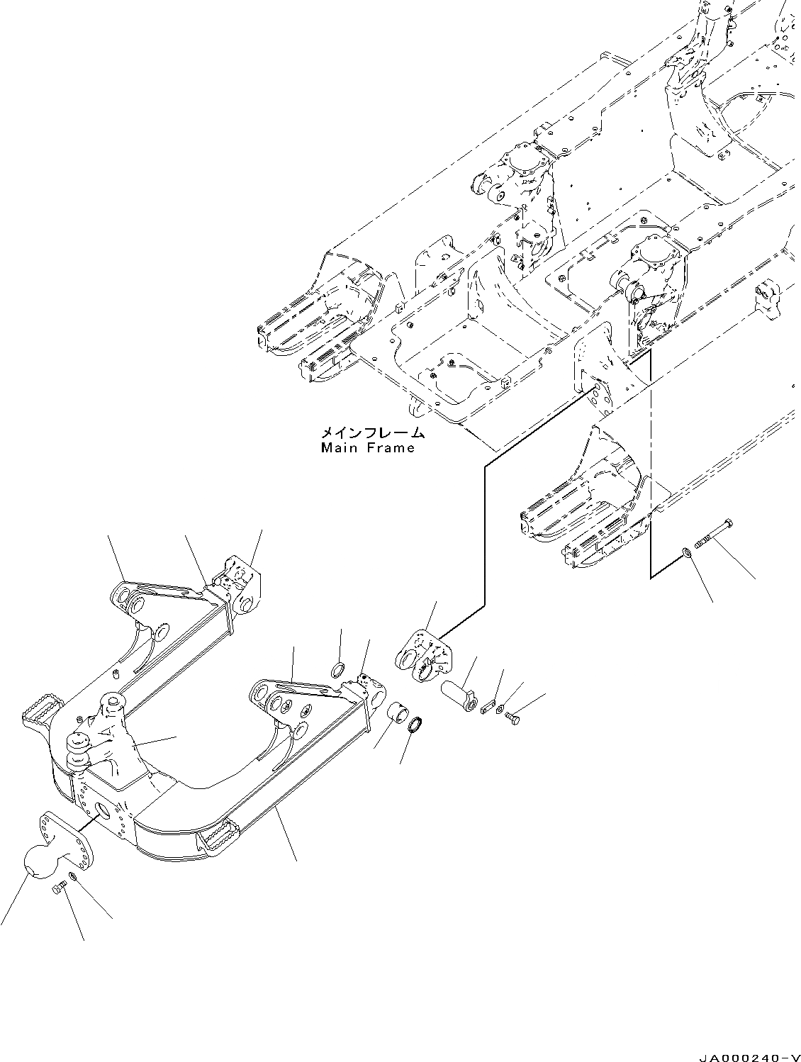 Схема запчастей Komatsu D39PX-22 - DOZER РАМА (№-) DOZER РАМА