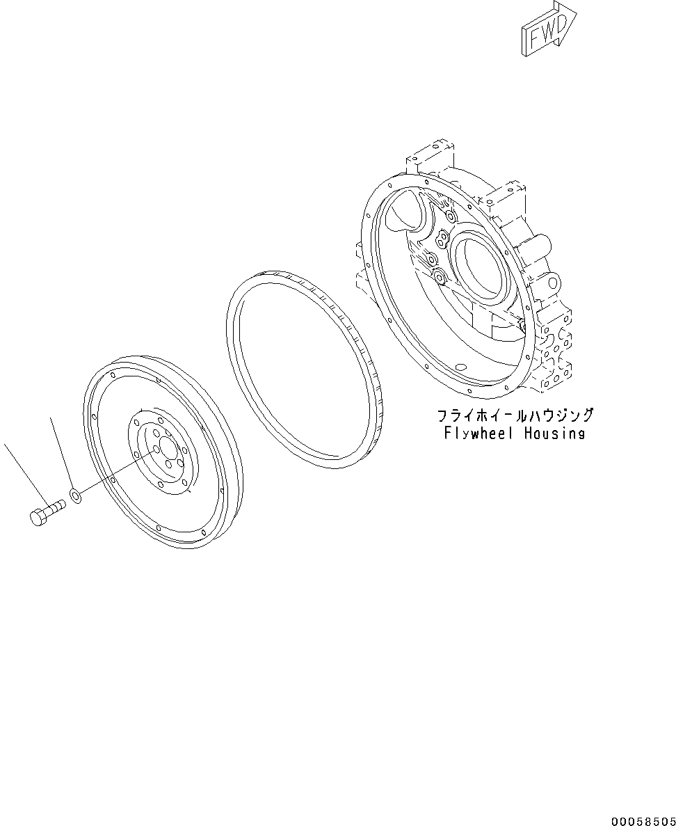 Схема запчастей Komatsu SAA4D95LE-5 - МАХОВИК КРЕПЛЕНИЕS B ДВИГАТЕЛЬ БЛОК ЦИЛИНДРОВ И ITS КОМПОНЕНТЫ