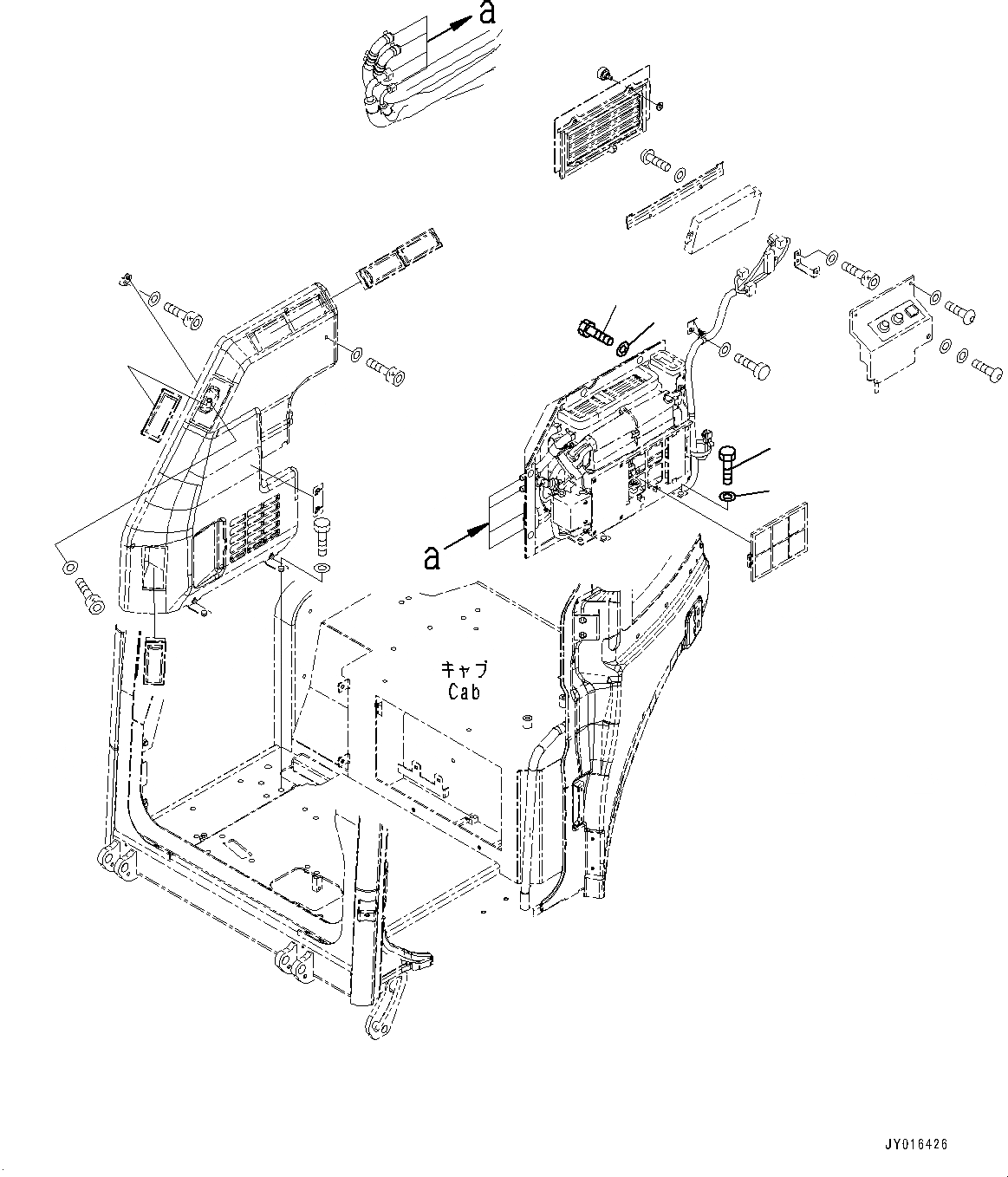 Схема запчастей Komatsu PC45MR-3 - КАБИНА, БЛОК КОНДИЦИОНЕРА (/) (№-) КАБИНА, ОТВ. С ИЗМ. УГЛОМ DOZER, С ЗАДН.VIEW MIRROR, ЛЕВ. И ПРАВ., КОНДИЦ. ВОЗДУХА, PROVISION ДЛЯ -ДОПОЛН. АКТУАТОР ТРУБЫ, БОЛЬШ.