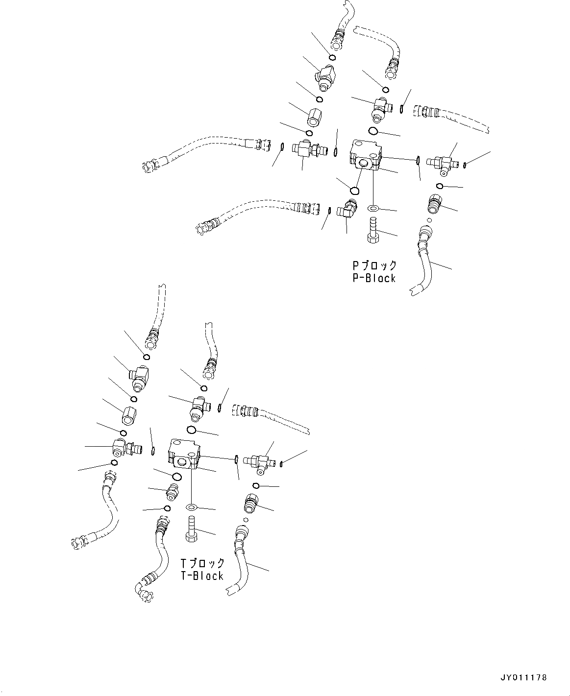 Схема запчастей Komatsu PC45MR-3 - ОСНОВН. КОНСТРУКЦИЯ, ПОЛ, P, T БЛОК И УПЛОТНЕНИЕ (№-) ОСНОВН. КОНСТРУКЦИЯ, ОТВ. С ИЗМ. УГЛОМ DOZER, PROVISION ДЛЯ -ДОПОЛН. АКТУАТОР ТРУБЫ
