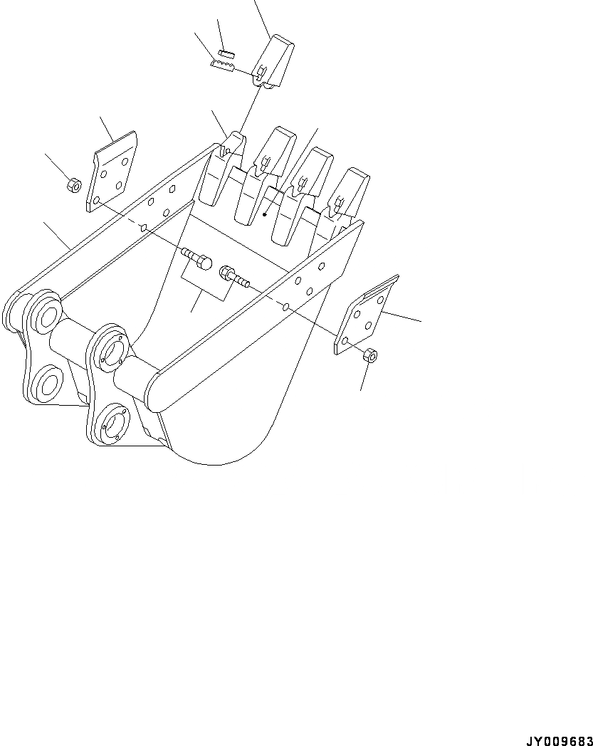Схема запчастей Komatsu PC45MR-3 - ЭКСКАВАТ. КОВШ (№-) ЭКСКАВАТ. КОВШ, .M, HEAP .M, MM ШИР., ВЕРТИКАЛЬН. ПАЛЕЦ, РЕГУЛИР. ЛЮФТАING